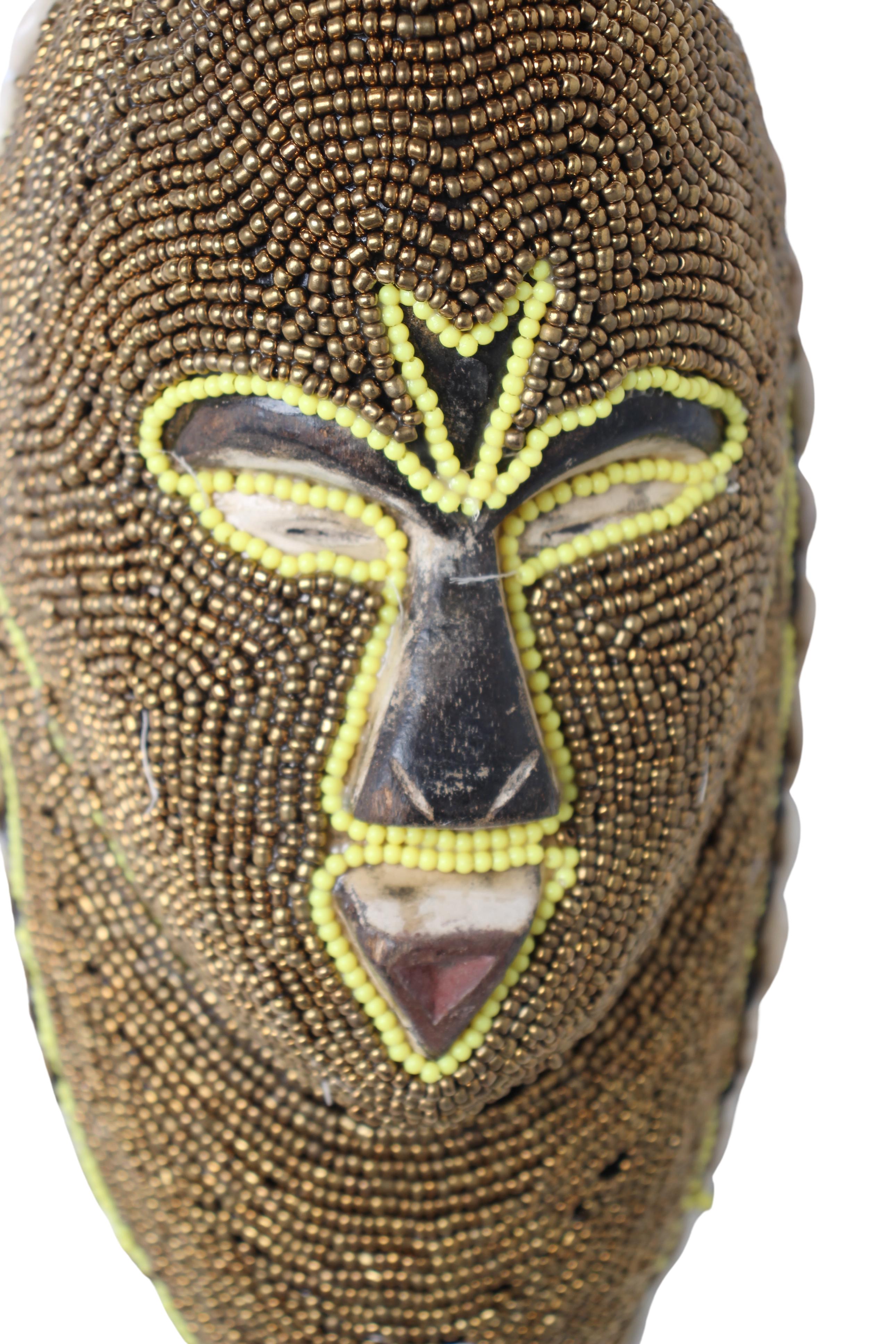 Fang Tribe Beaded Mask ~11.4" Tall (New 2024)