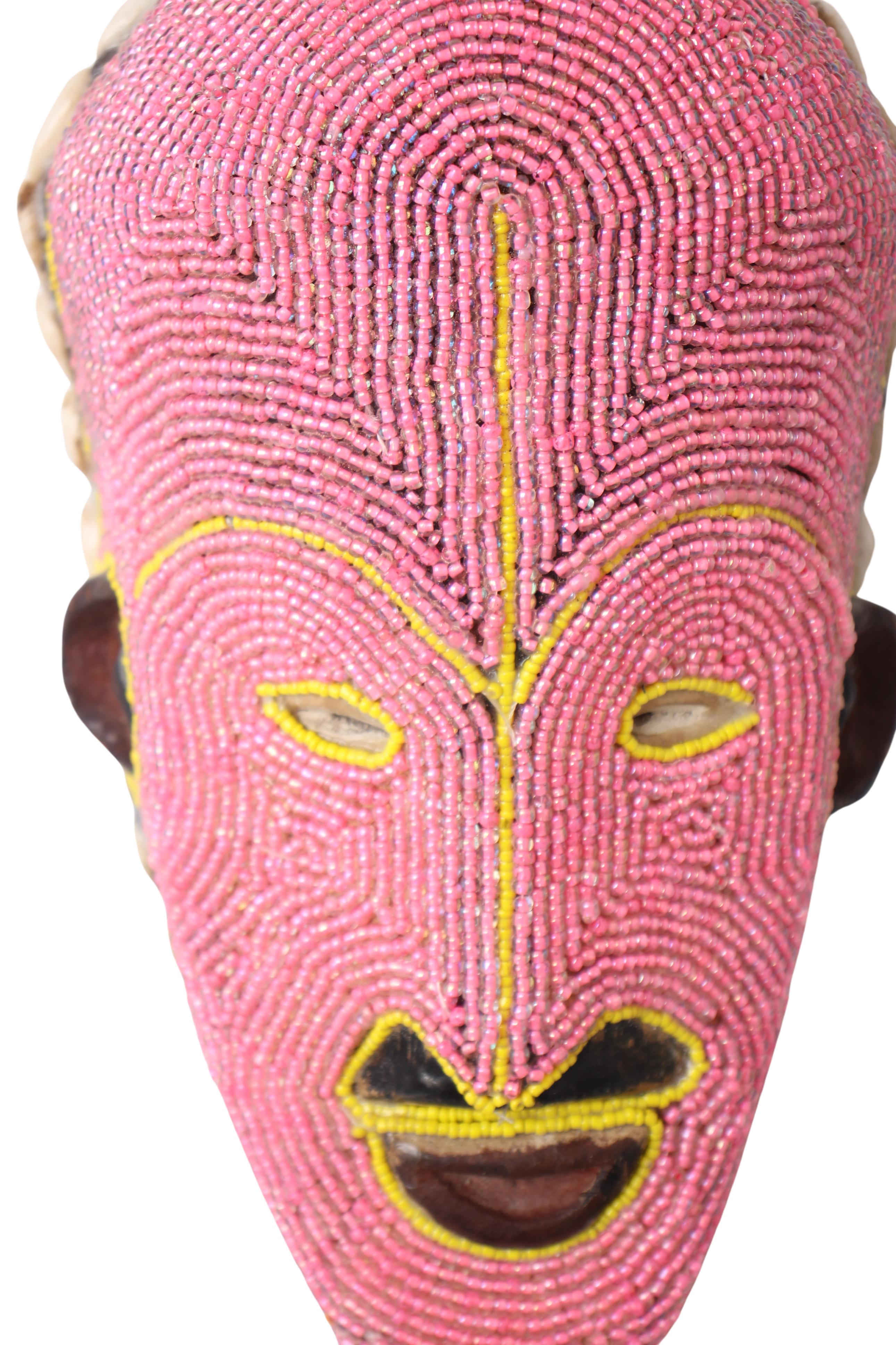 Fang Tribe Beaded Mask ~10.6" Tall (New 2024)