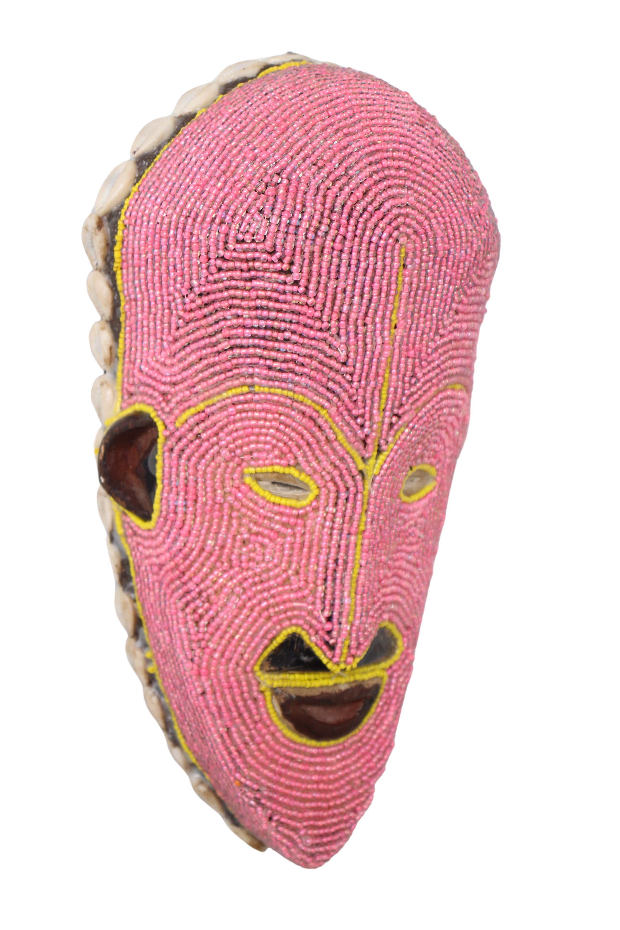 Fang Tribe Beaded Mask ~10.6" Tall (New 2024) - West African Artifacts