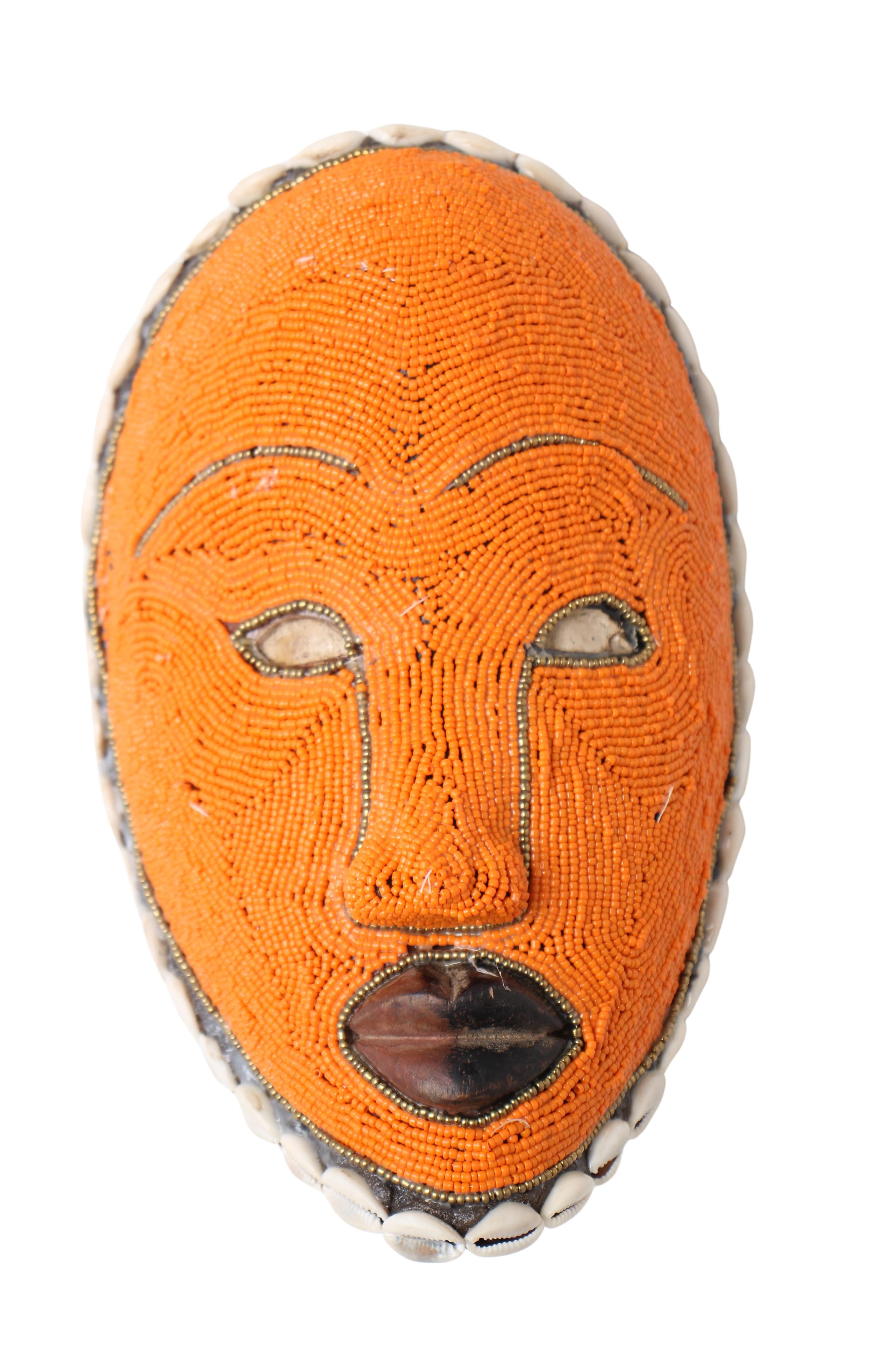 Fang Tribe Beaded Mask ~10.6" Tall (New 2024) - West African Artifacts