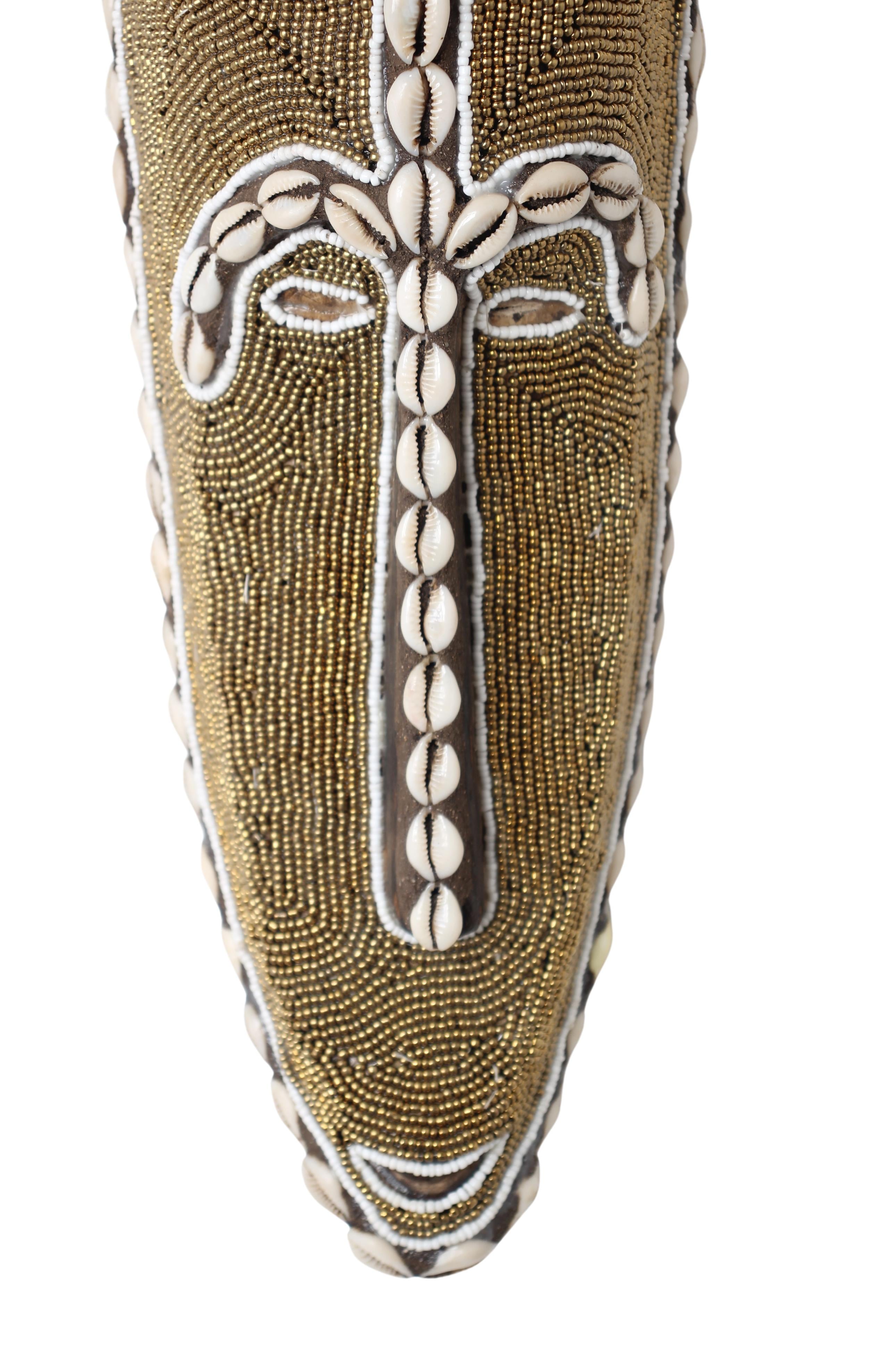 Fang Tribe Beaded Mask ~14.6" Tall (New 2024) - West African Artifacts