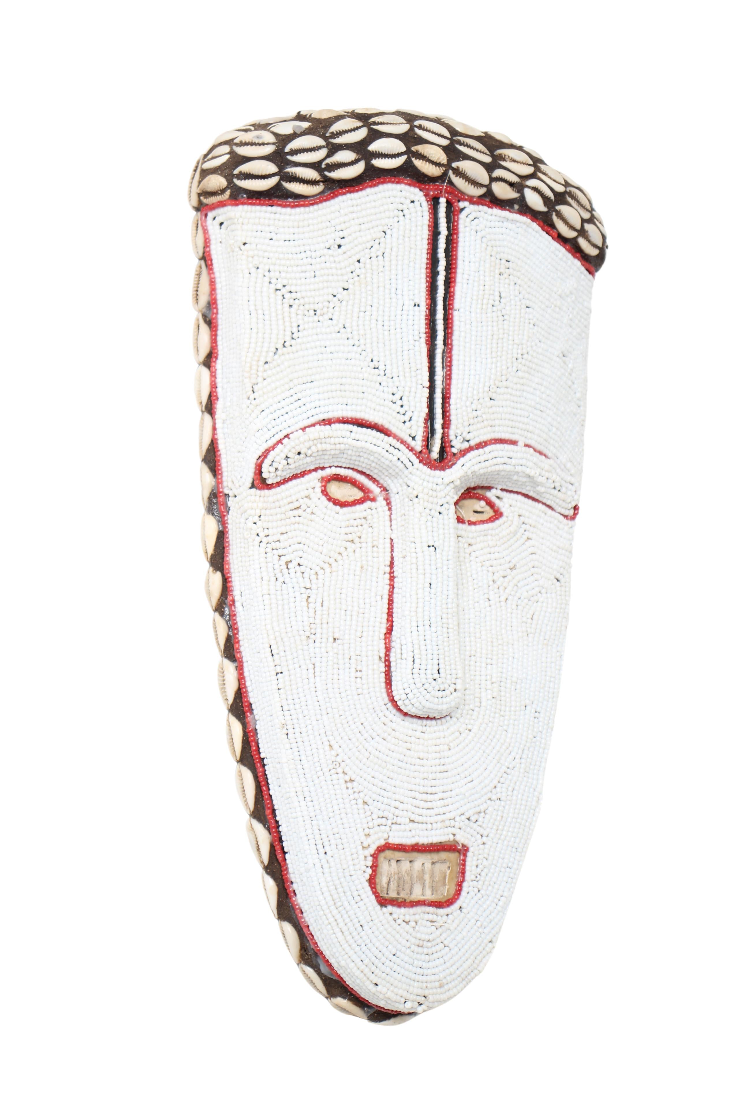 Fang Tribe Beaded Mask ~13.4" Tall (New 2024) - West African Artifacts