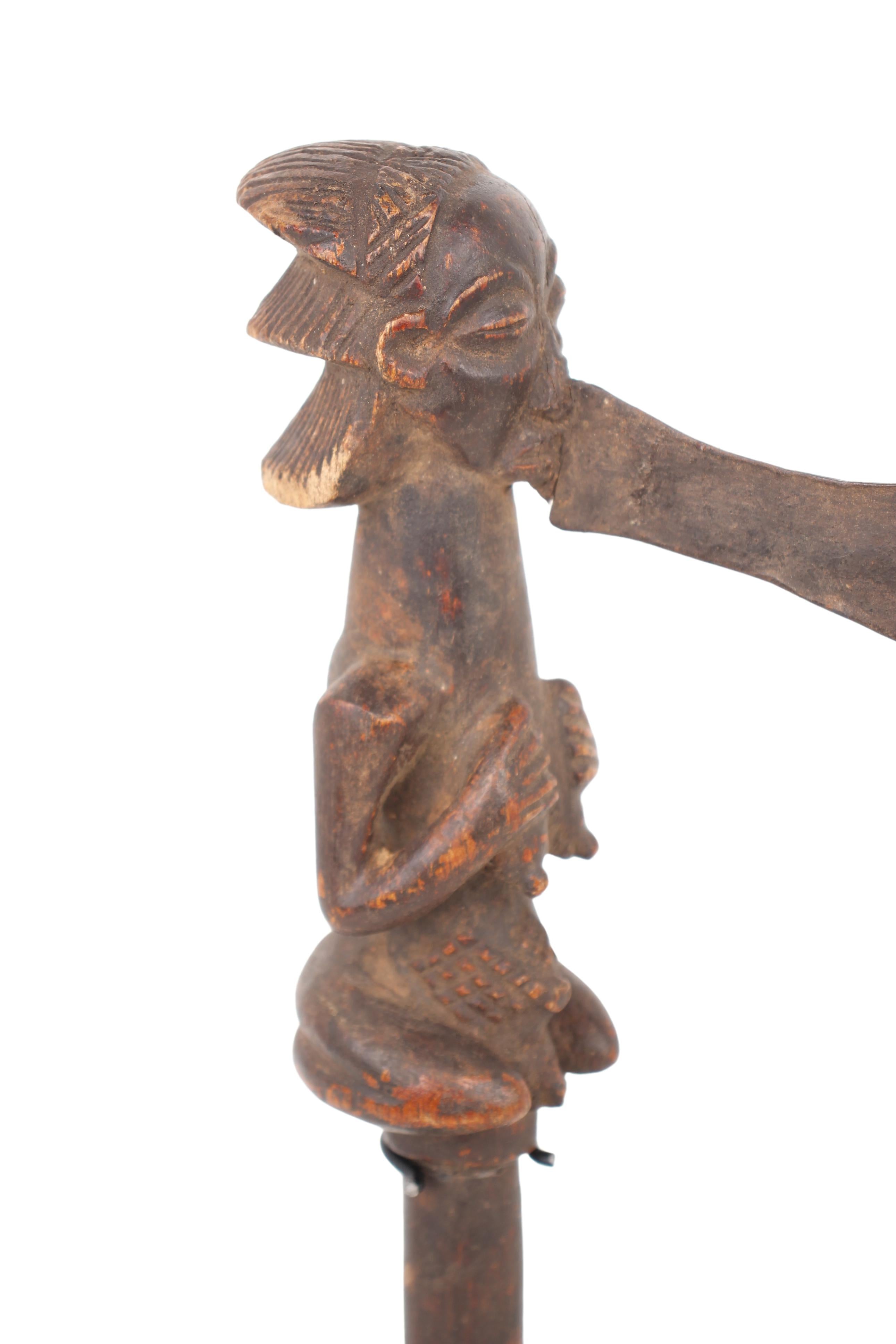 Luba/Baluba Tribe Wooden Axe ~17.3" Tall (New 2024) - West African Artifacts