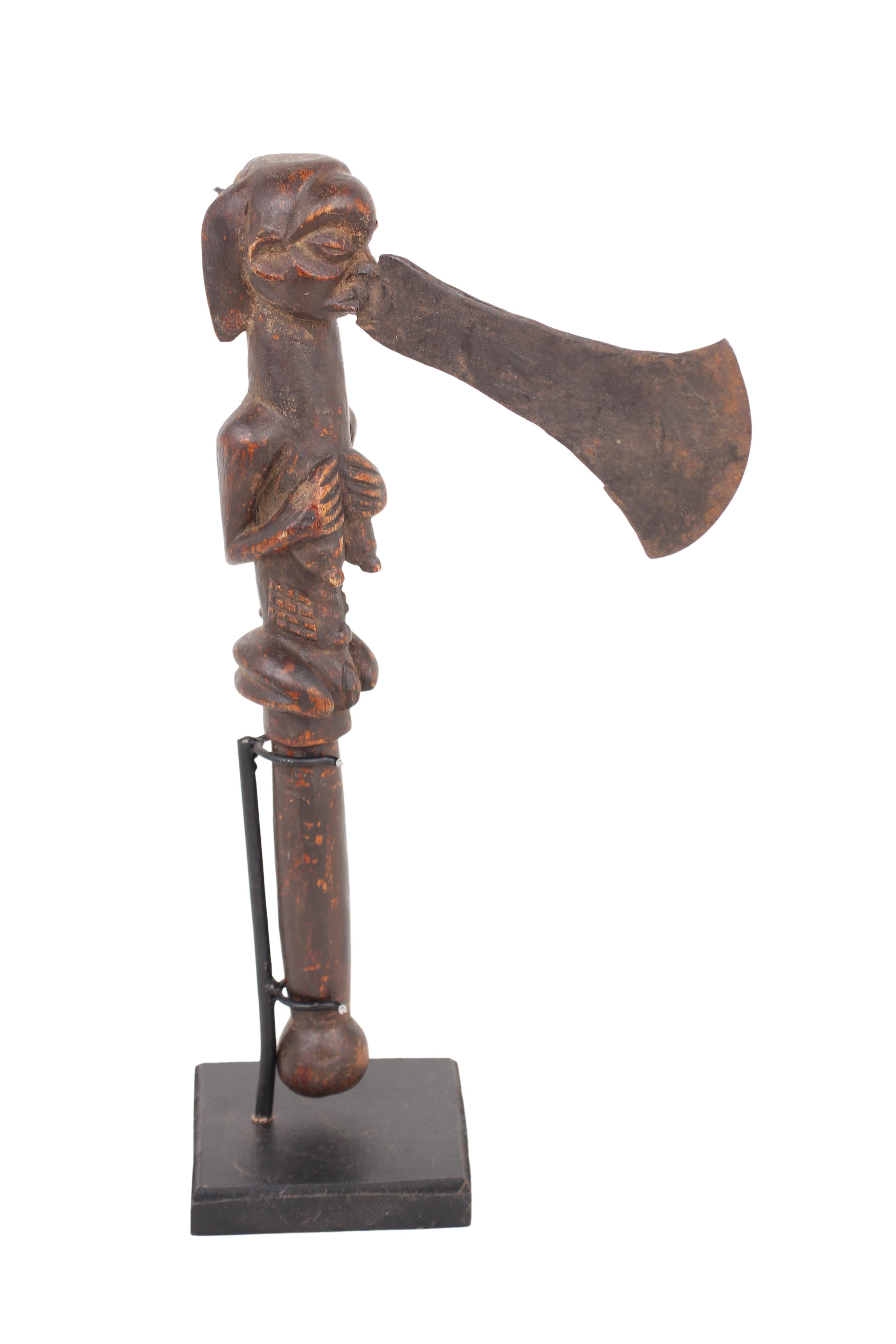 Luba/Baluba Tribe Wooden Axe ~14.6" Tall (New 2024)