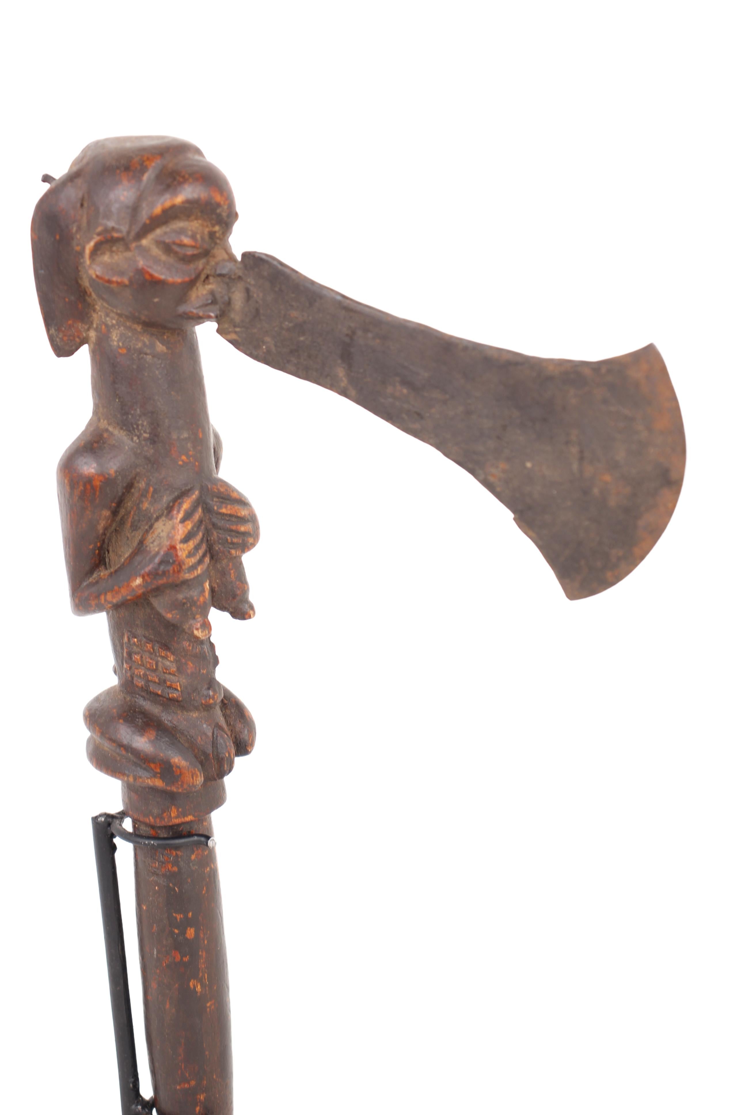 Luba/Baluba Tribe Wooden Axe ~14.6" Tall (New 2024)