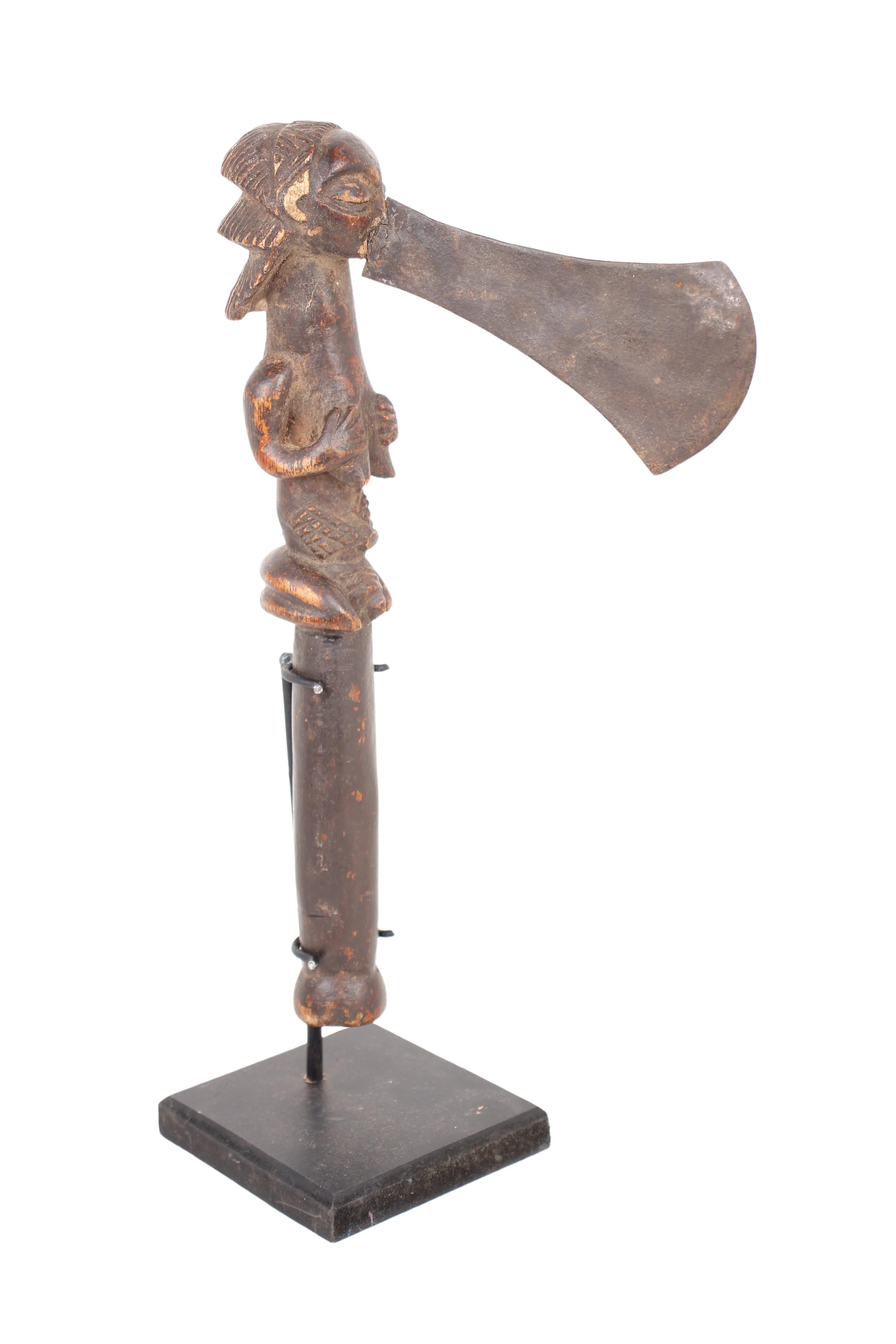 Luba/Baluba Tribe Wooden Axe ~14.2" Tall (New 2024)