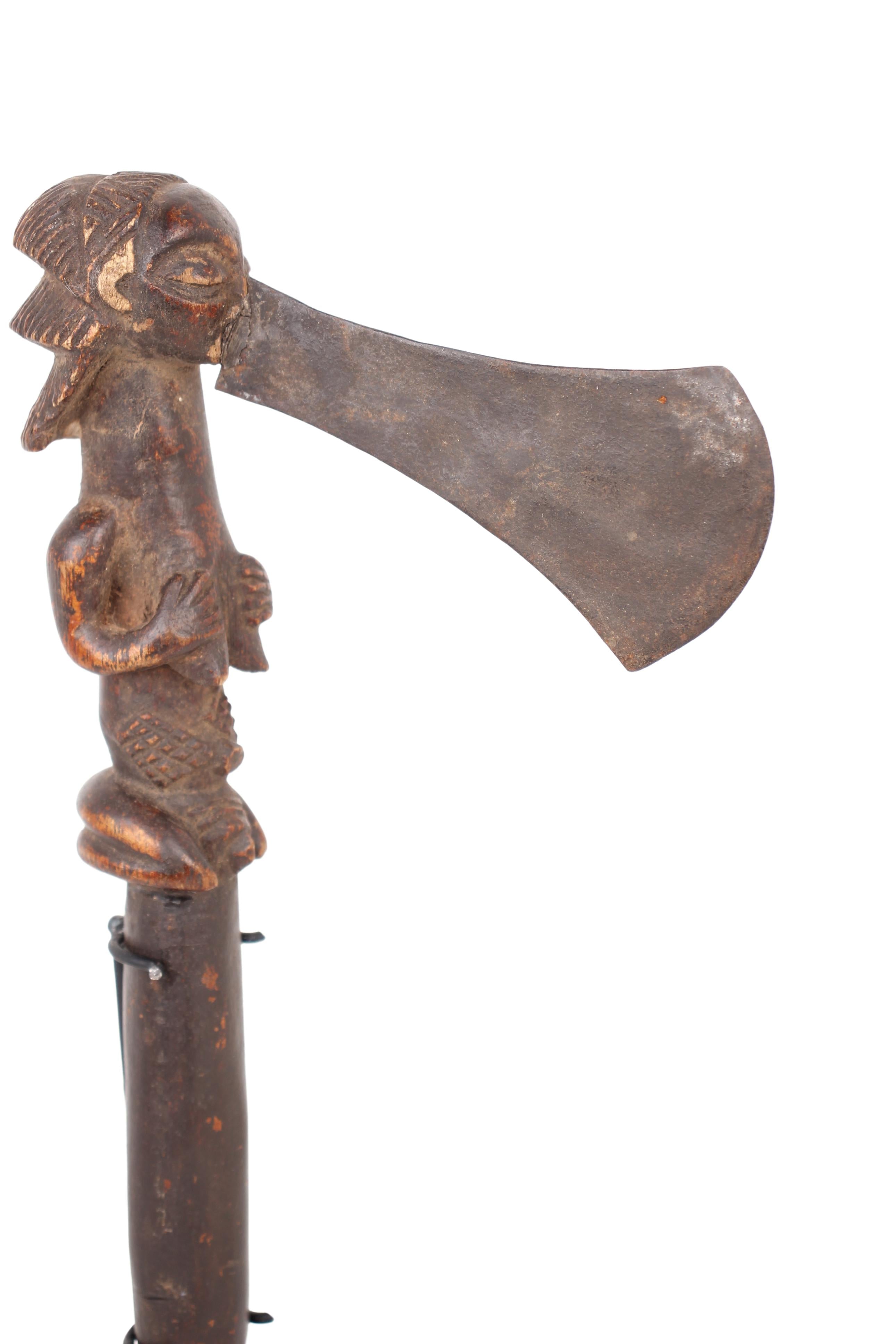 Luba/Baluba Tribe Wooden Axe ~14.2" Tall (New 2024)