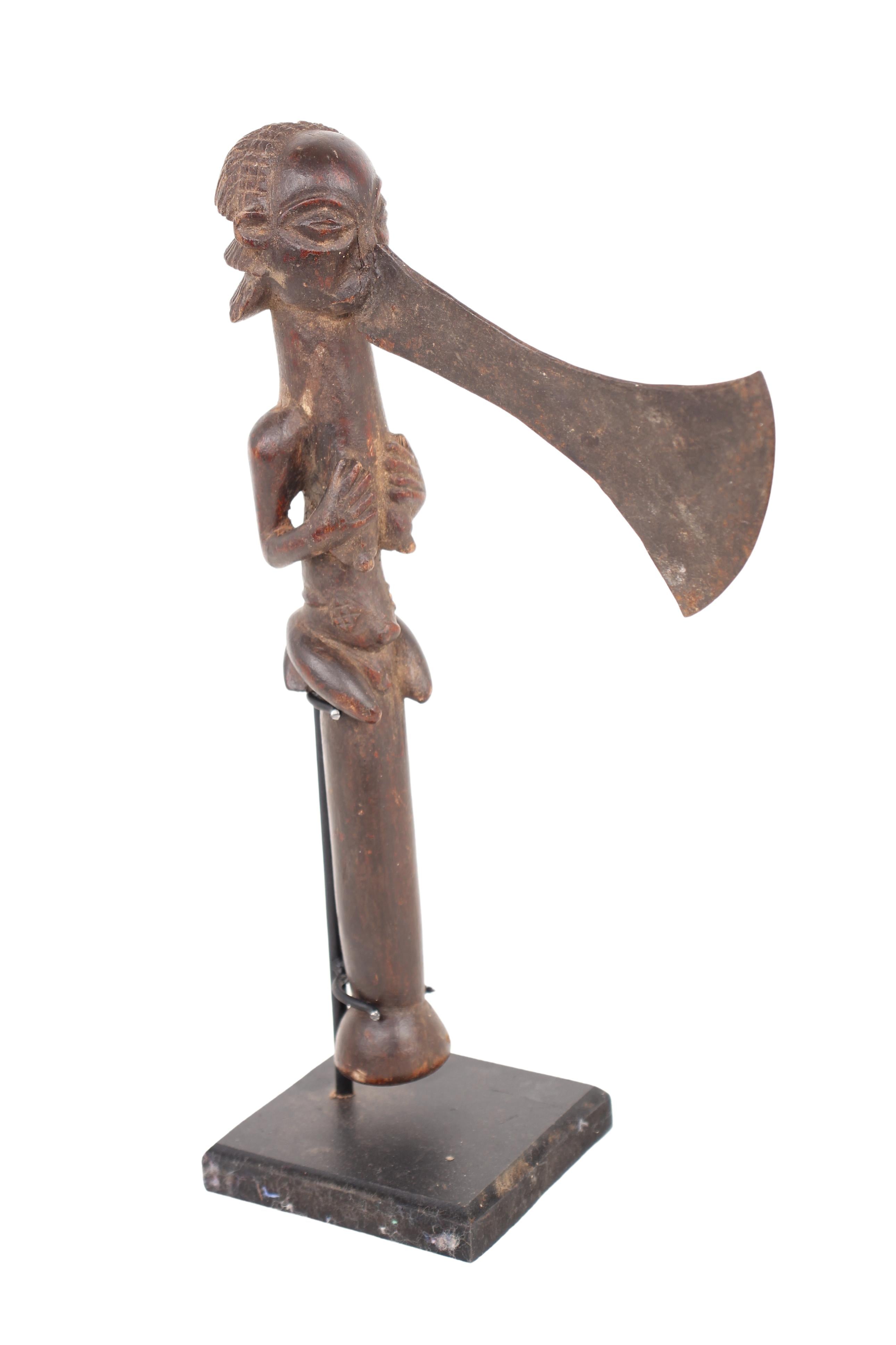 Luba/Baluba Tribe Wooden Axe ~13.4" Tall (New 2024)