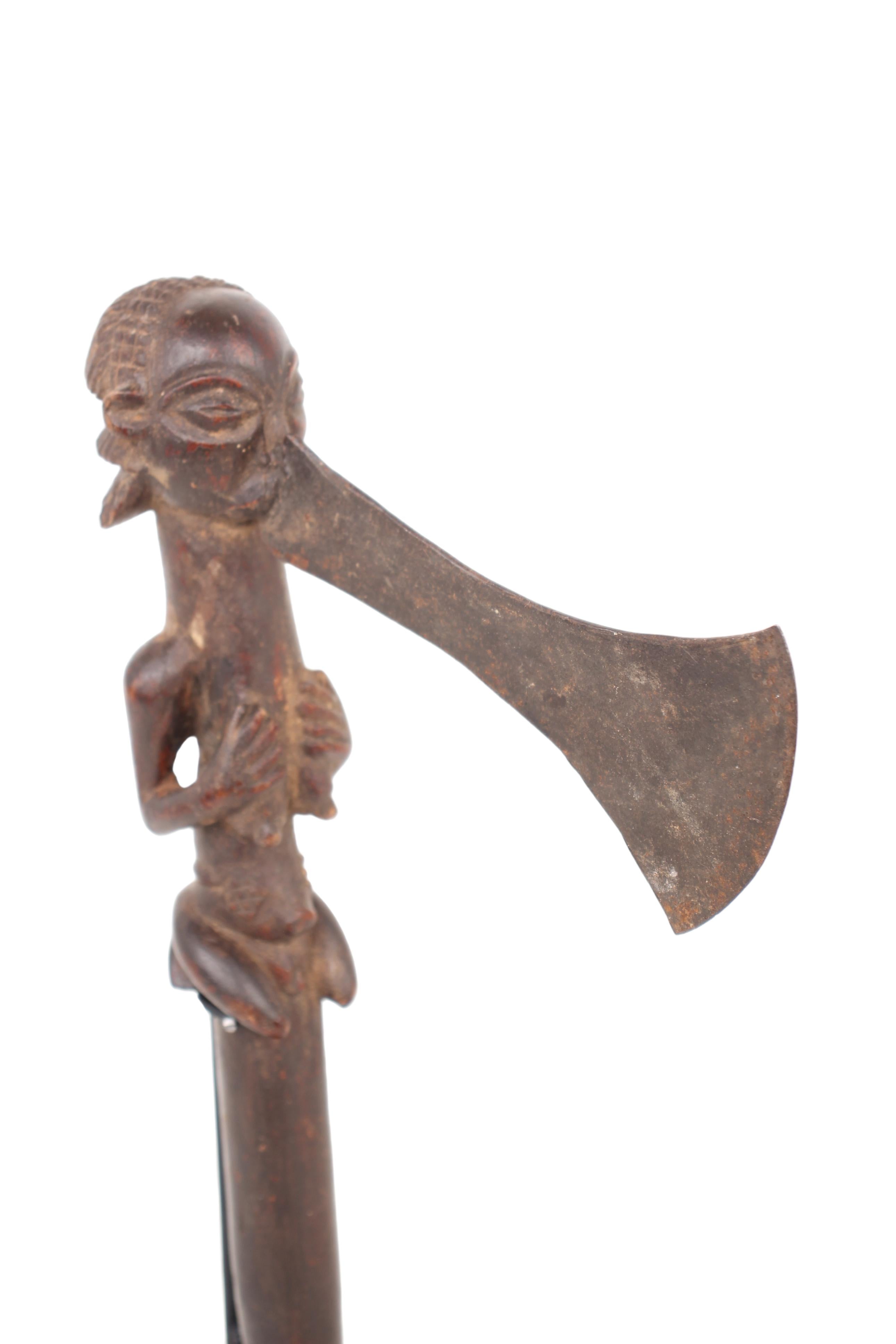 Luba/Baluba Tribe Wooden Axe ~13.4" Tall (New 2024)