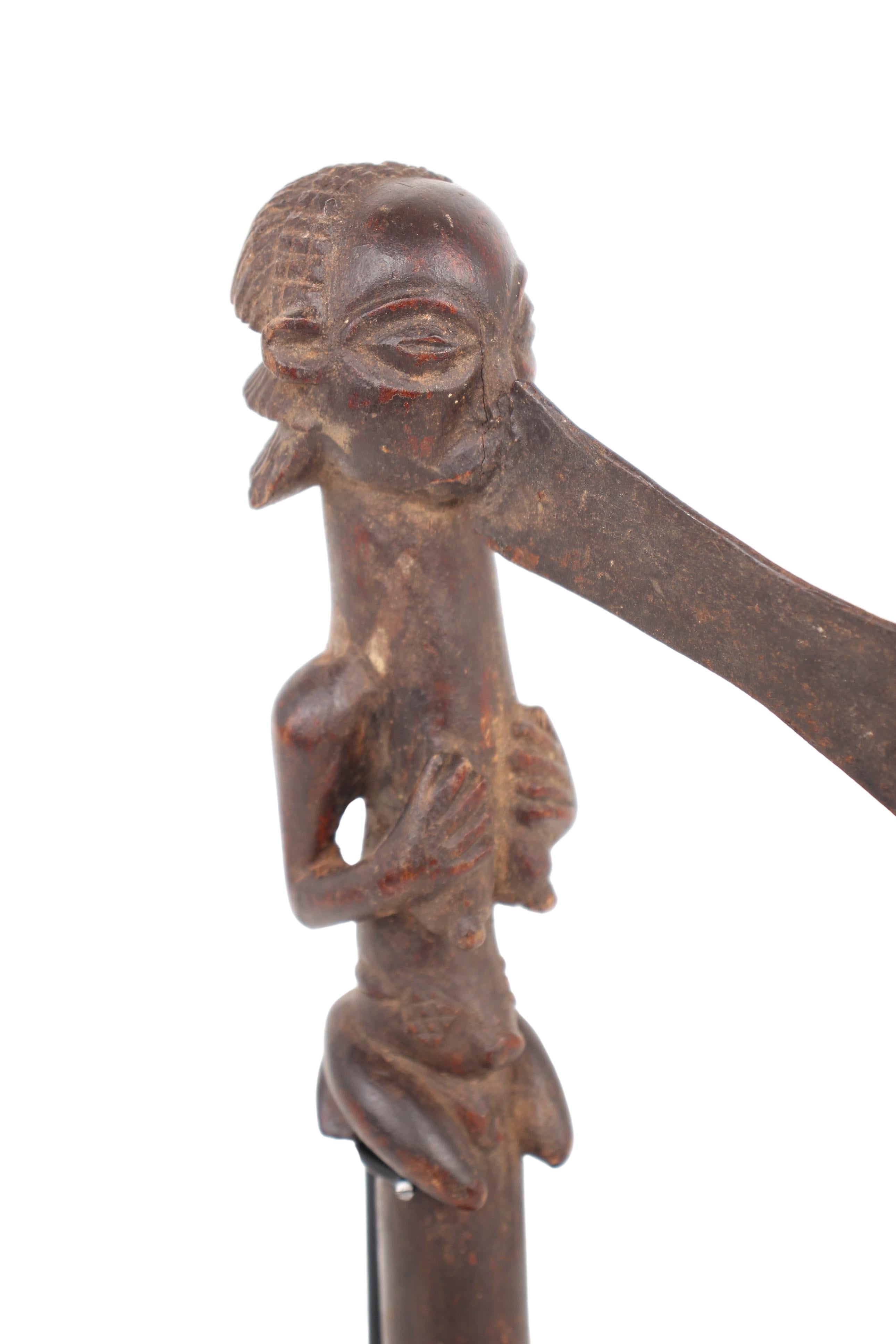 Luba/Baluba Tribe Wooden Axe ~13.4" Tall (New 2024) - West African Artifacts