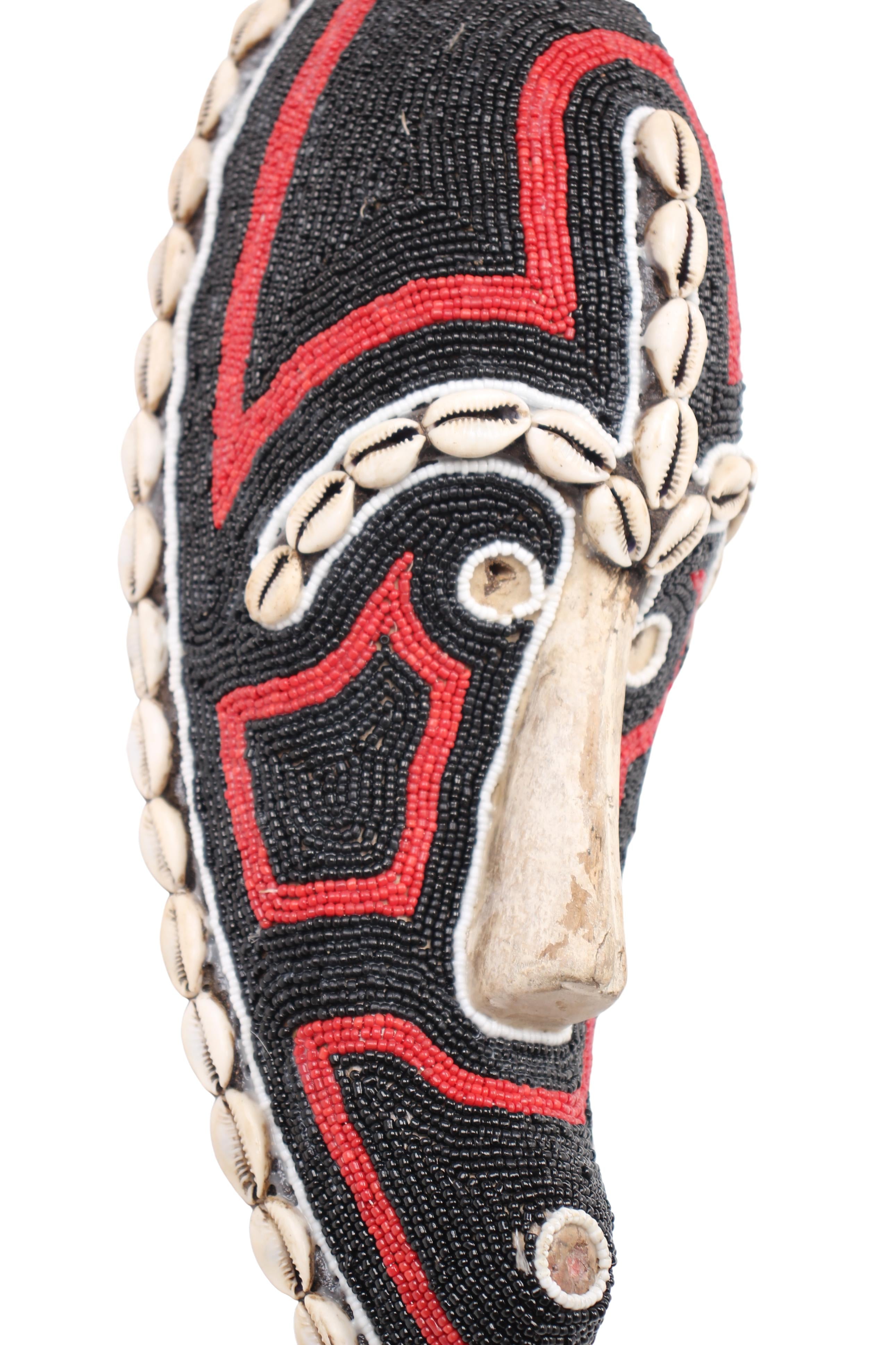 Fang Tribe Beaded Mask ~13" Tall (New 2024) - West African Artifacts