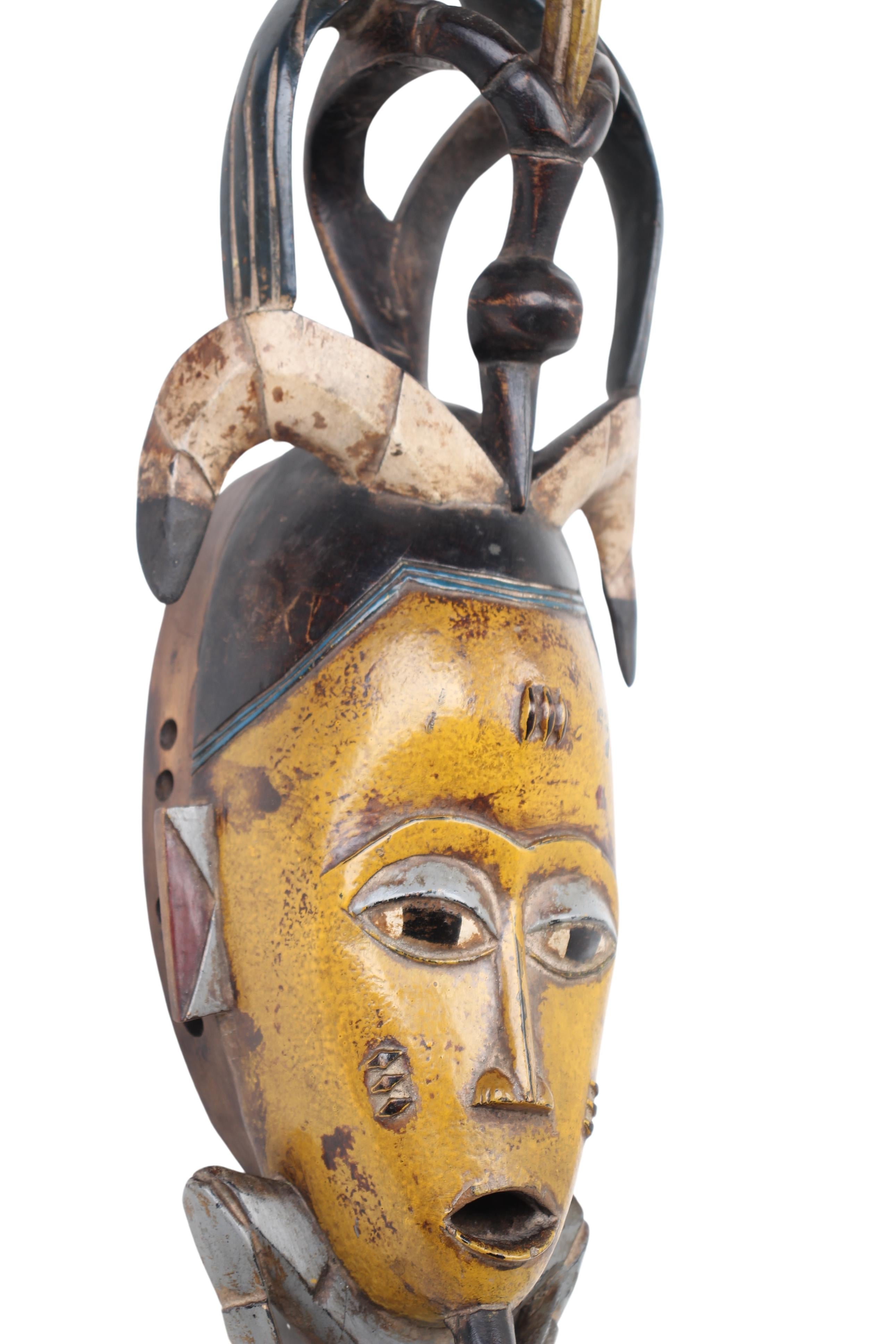 Guro Tribe Mask ~21.7" Tall (New 2024) - West African Artifacts