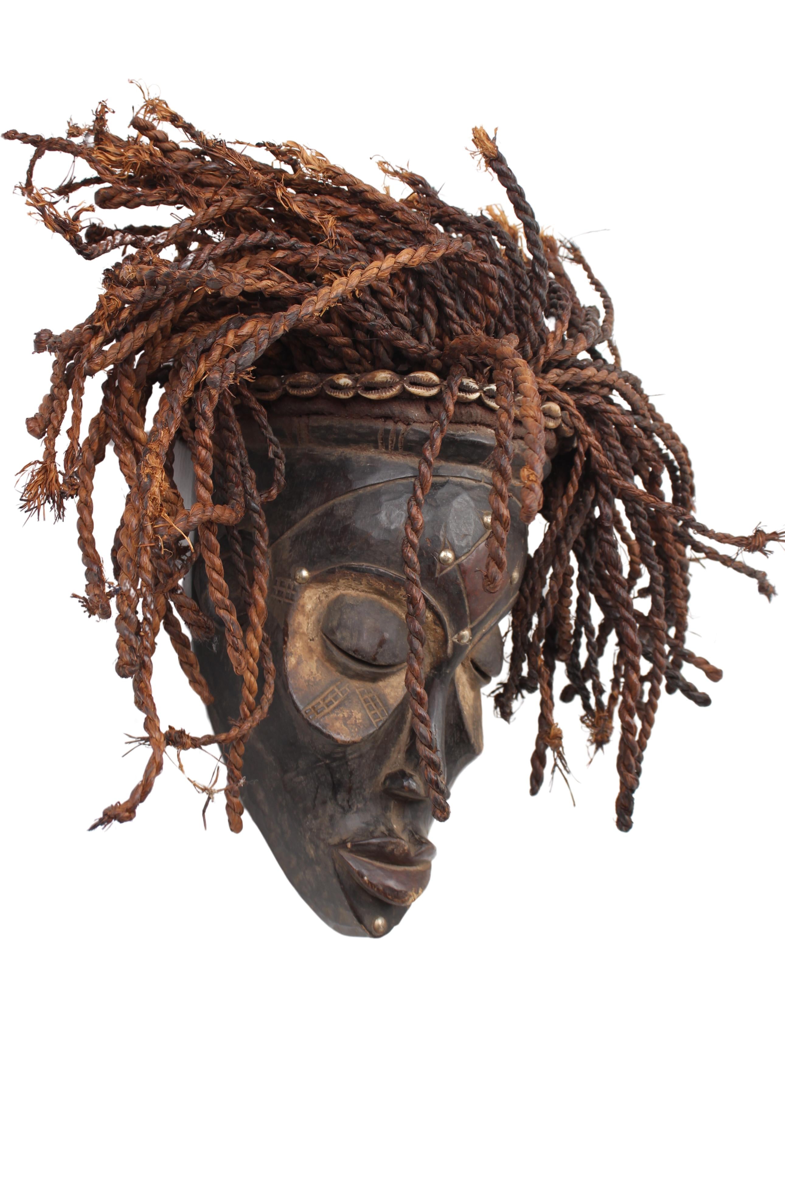 Chokwe Tribe Mask ~15.7" Tall (New 2024) - West African Artifacts