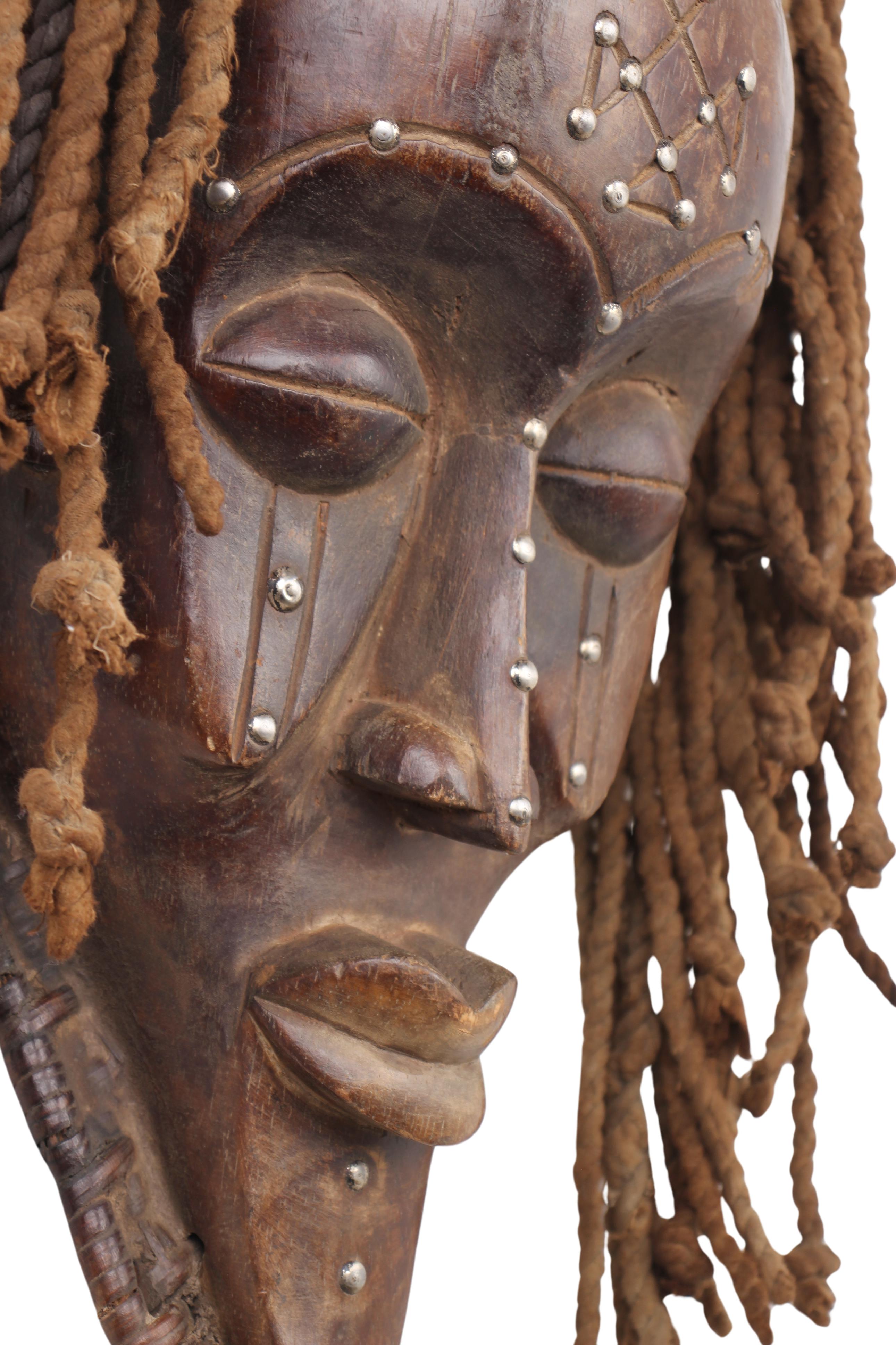 Chokwe Tribe Mask ~18.9" Tall (New 2024) - West African Artifacts