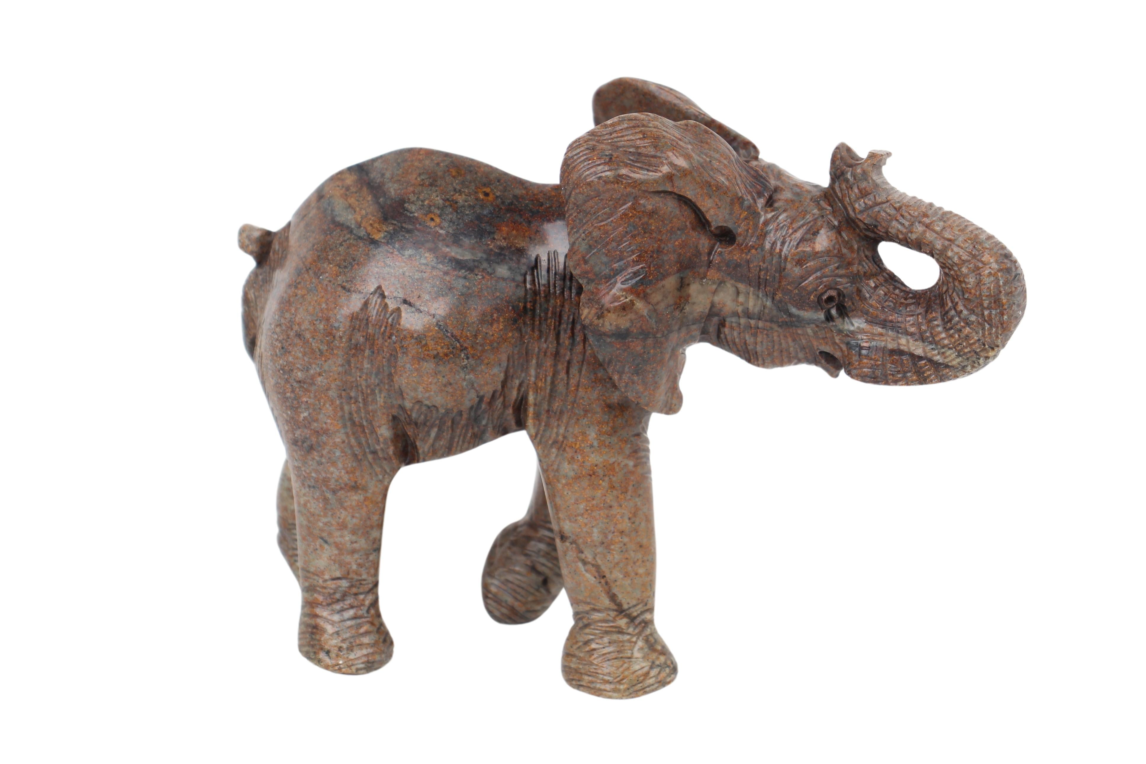 Shona Tribe Serpentine Stone Elephant Sculpture ~5.5" Tall (New 2024)