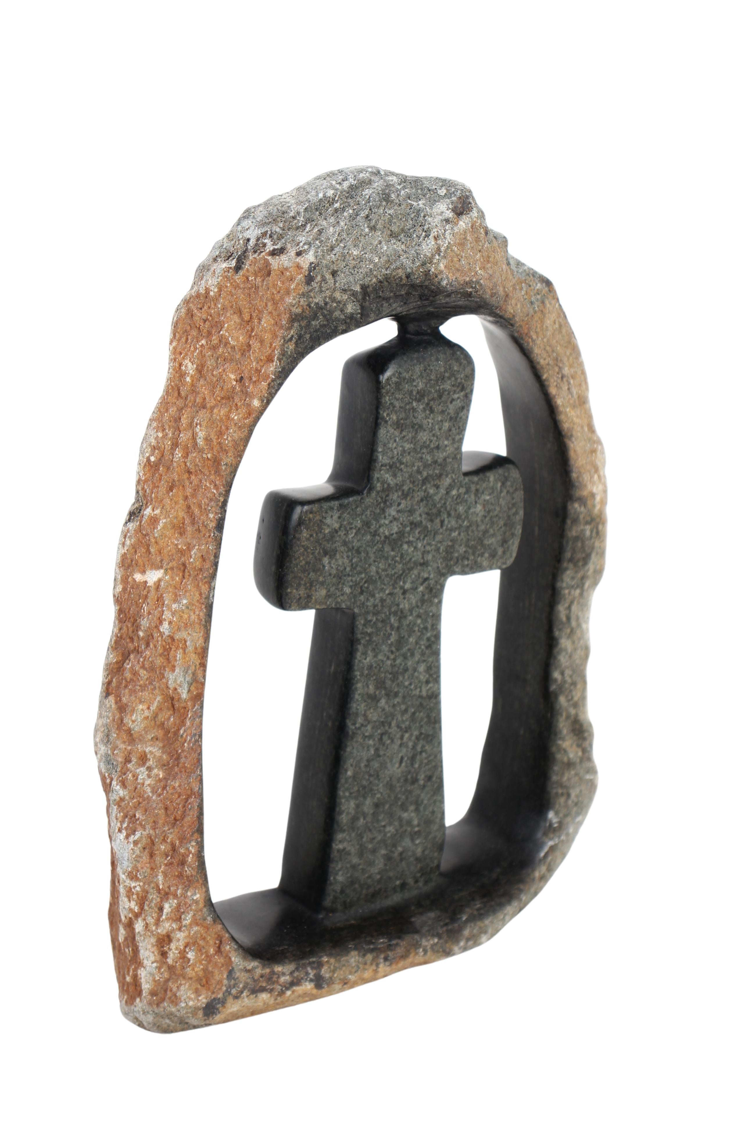 Shona Tribe Serpentine Stone Crosses ~9.8" Tall (New 2024) - Shona Stone