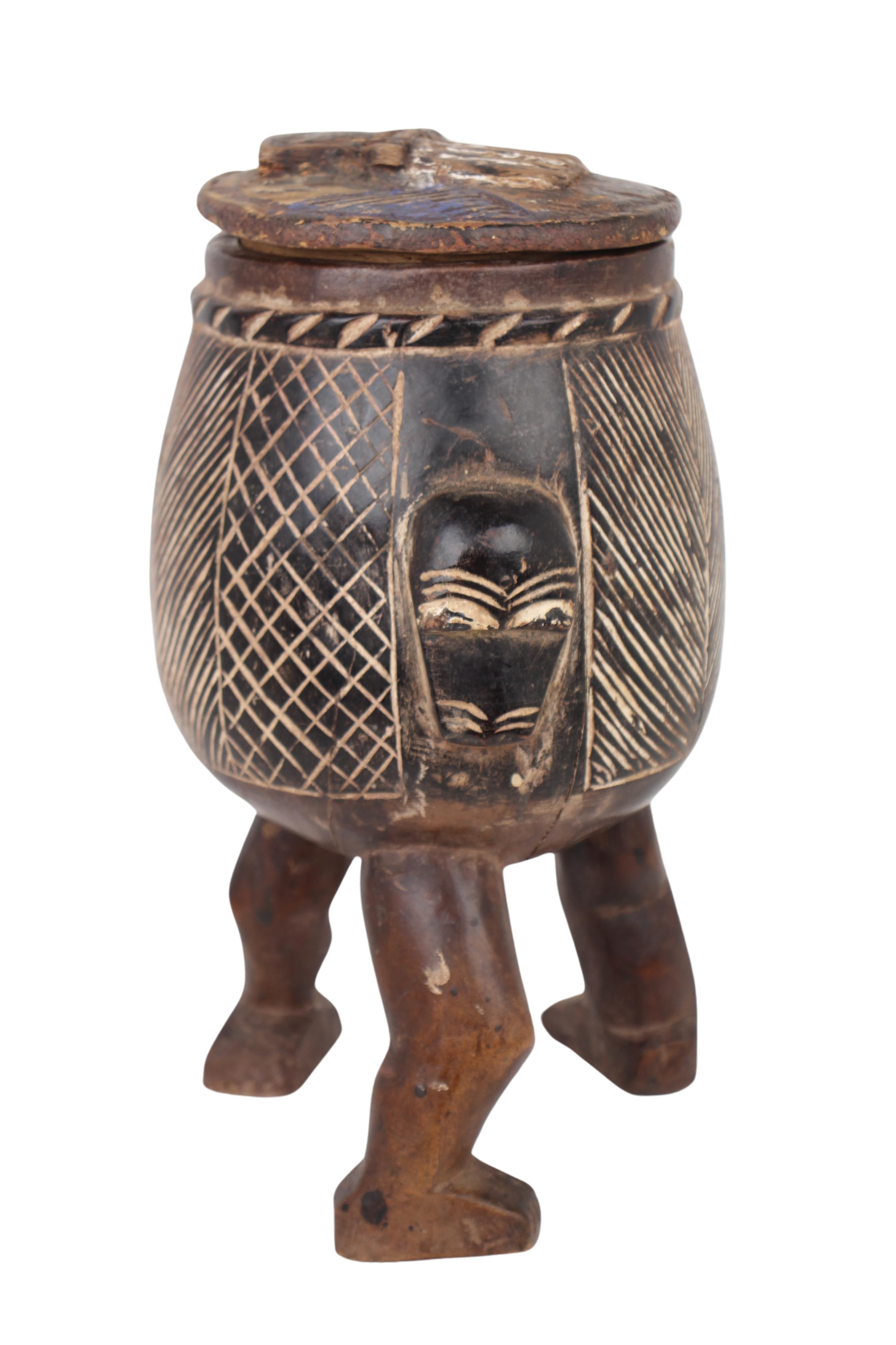 Baule Tribe Antique Wooden Pots ~11.8" Tall (New 2024)