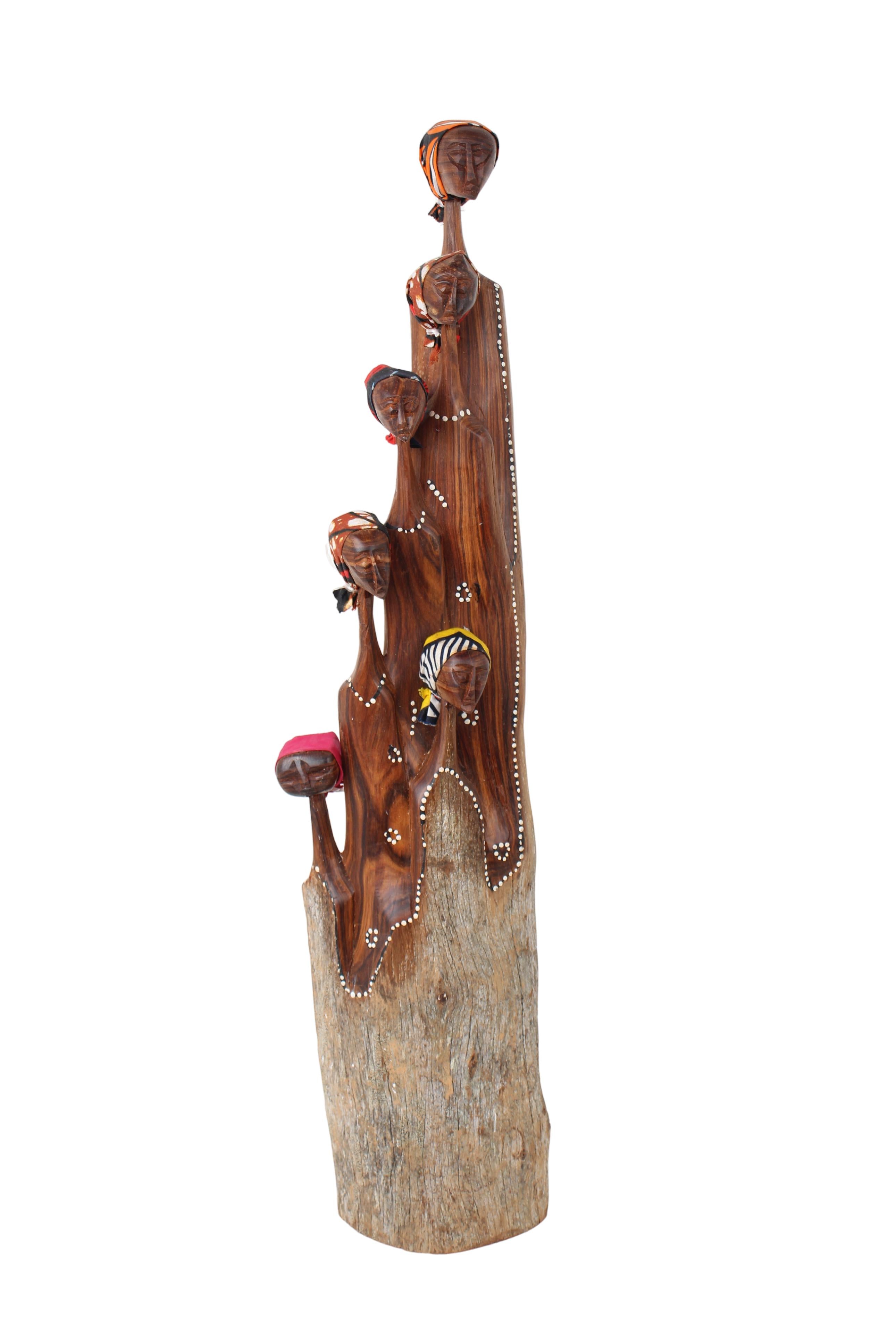 Makonde Tribe Mozambican Family ~22" Tall (New 2024)