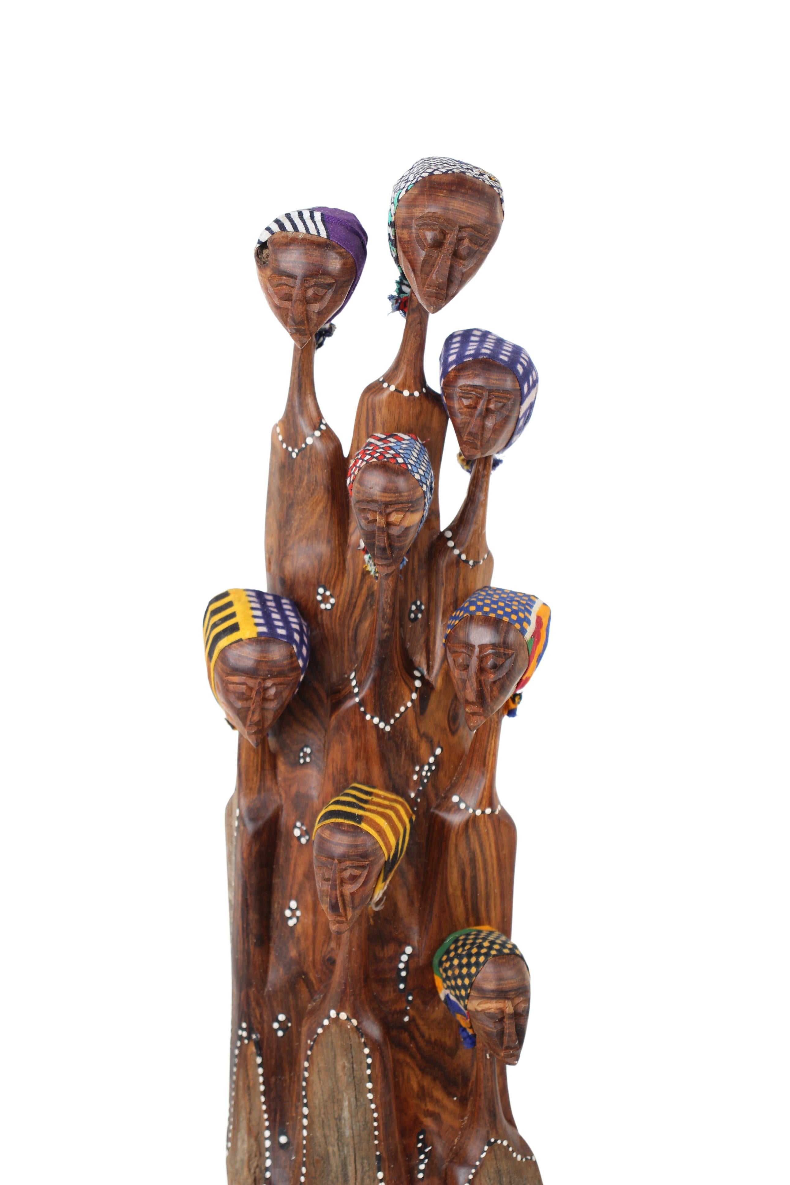 Makonde Tribe Mozambican Family ~21.3" Tall (New 2024)