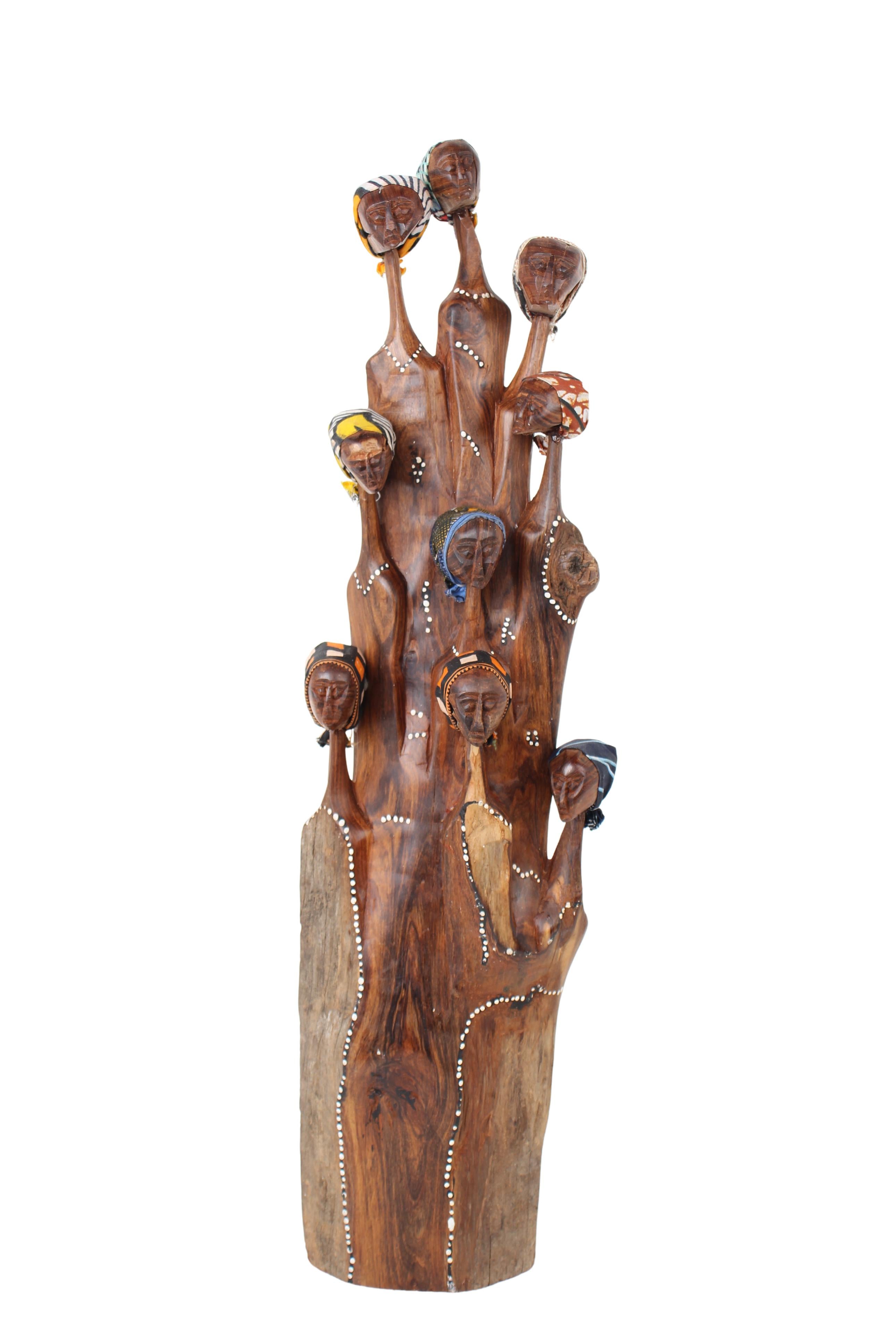 Makonde Tribe Mozambican Family ~22.8" Tall (New 2024)