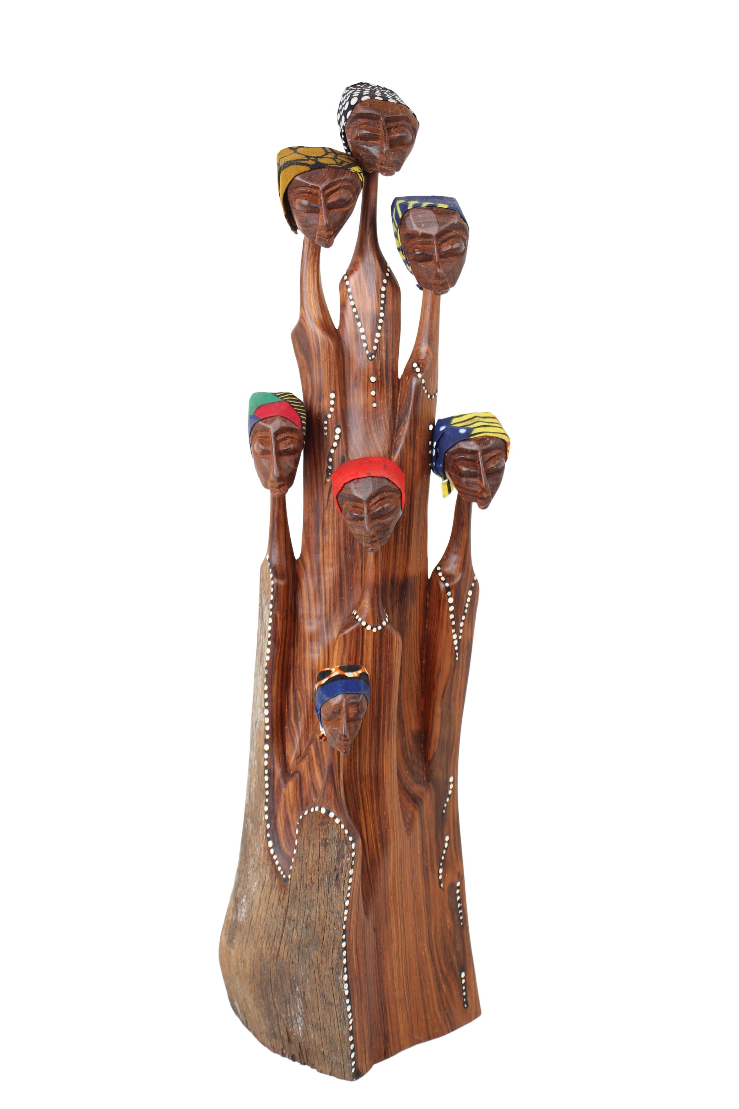 Makonde Tribe Mozambican Family ~20.1" Tall (New 2024)