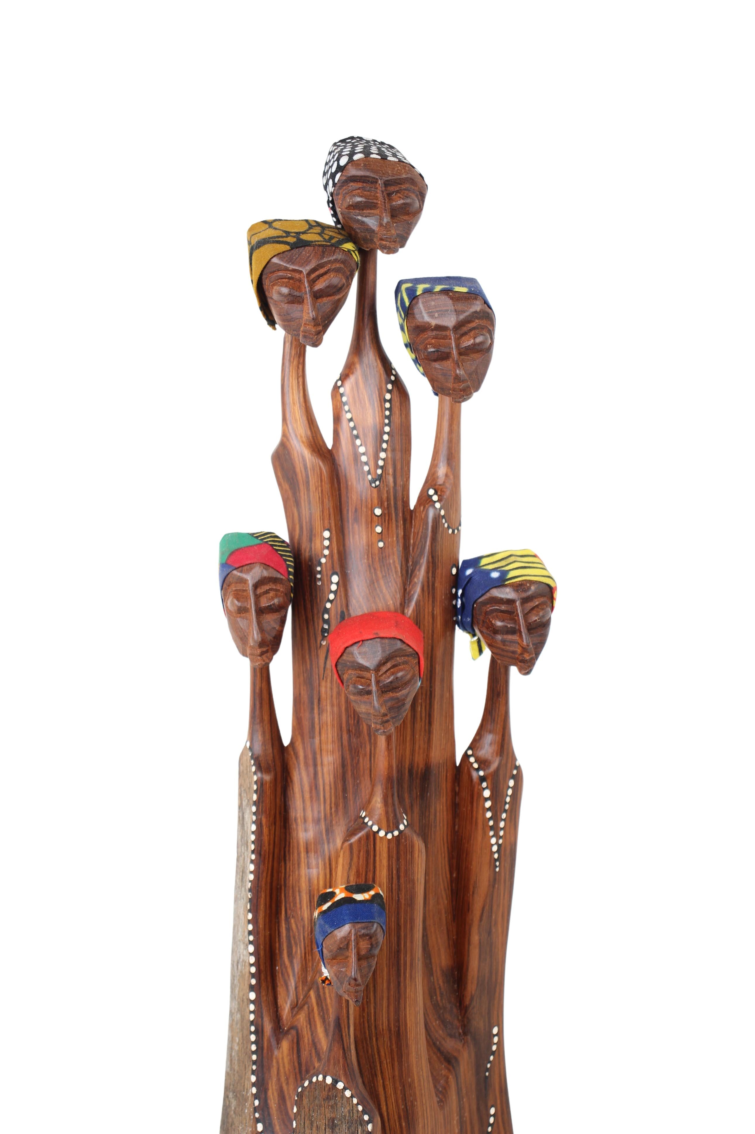 Makonde Tribe Mozambican Family ~20.1" Tall (New 2024)