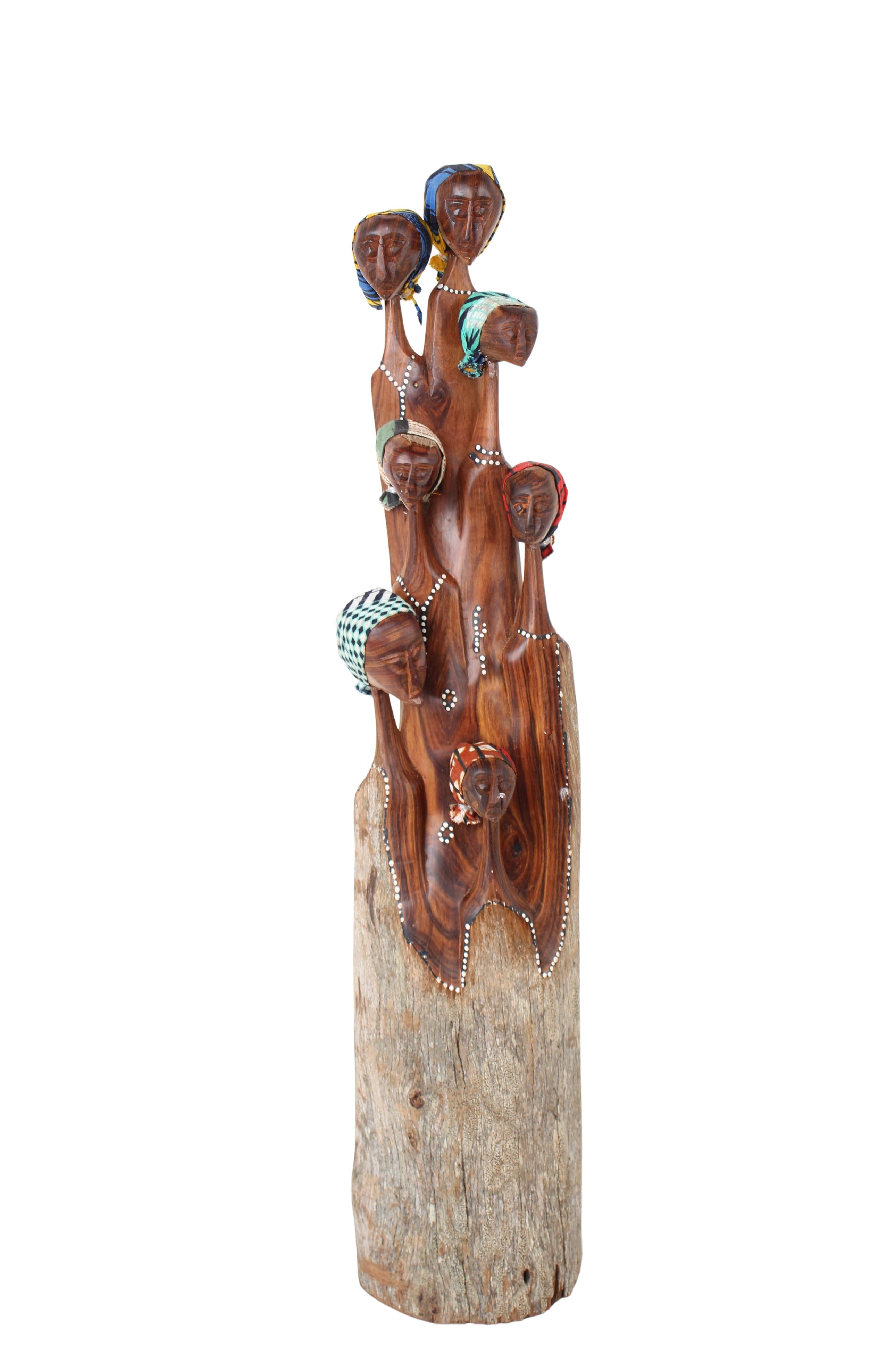 Makonde Tribe Mozambican Family ~21.7" Tall (New 2024)