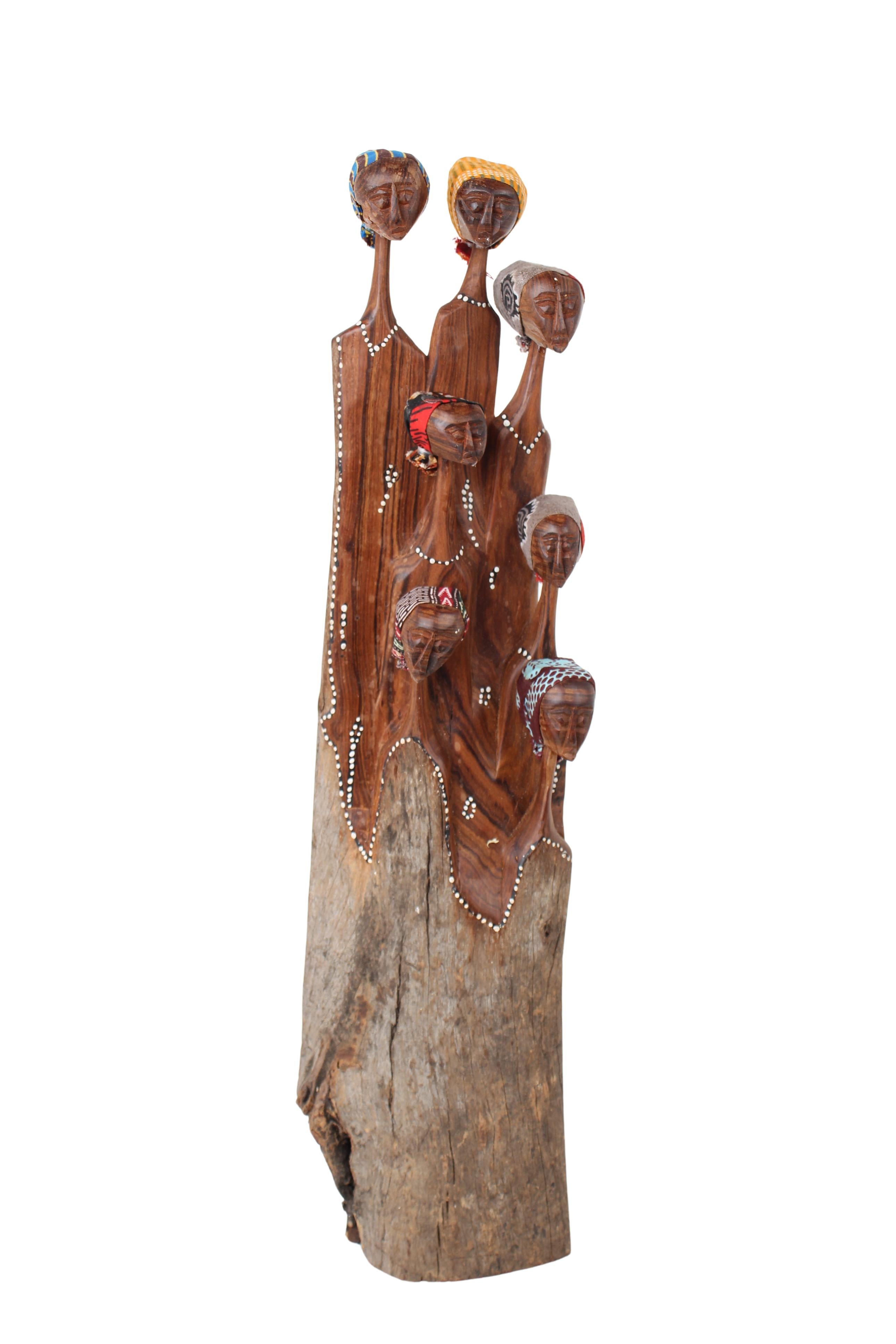 Makonde Tribe Mozambican Family ~21.7" Tall (New 2024)