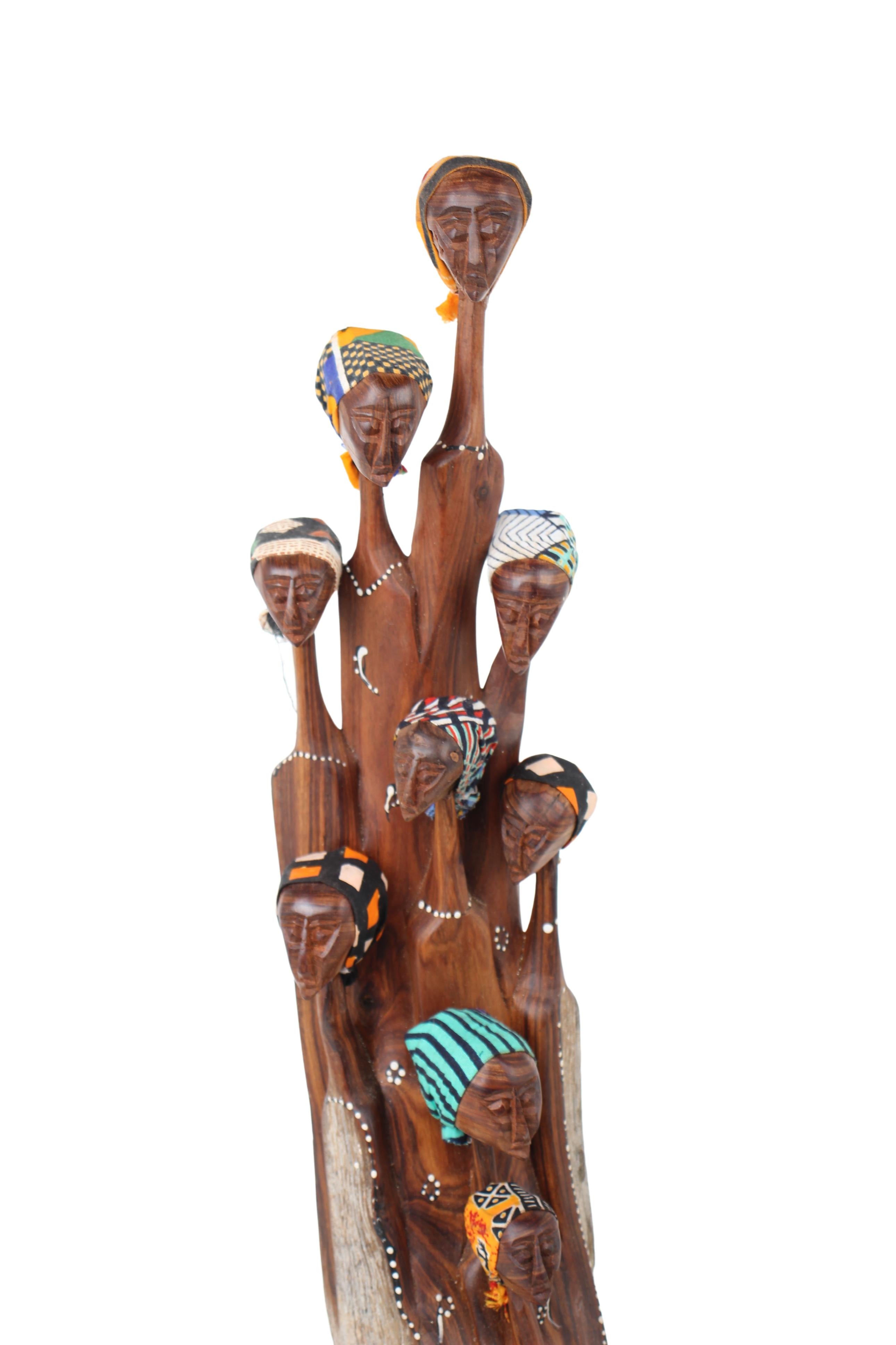 Makonde Tribe Mozambican Family ~24" Tall (New 2024)