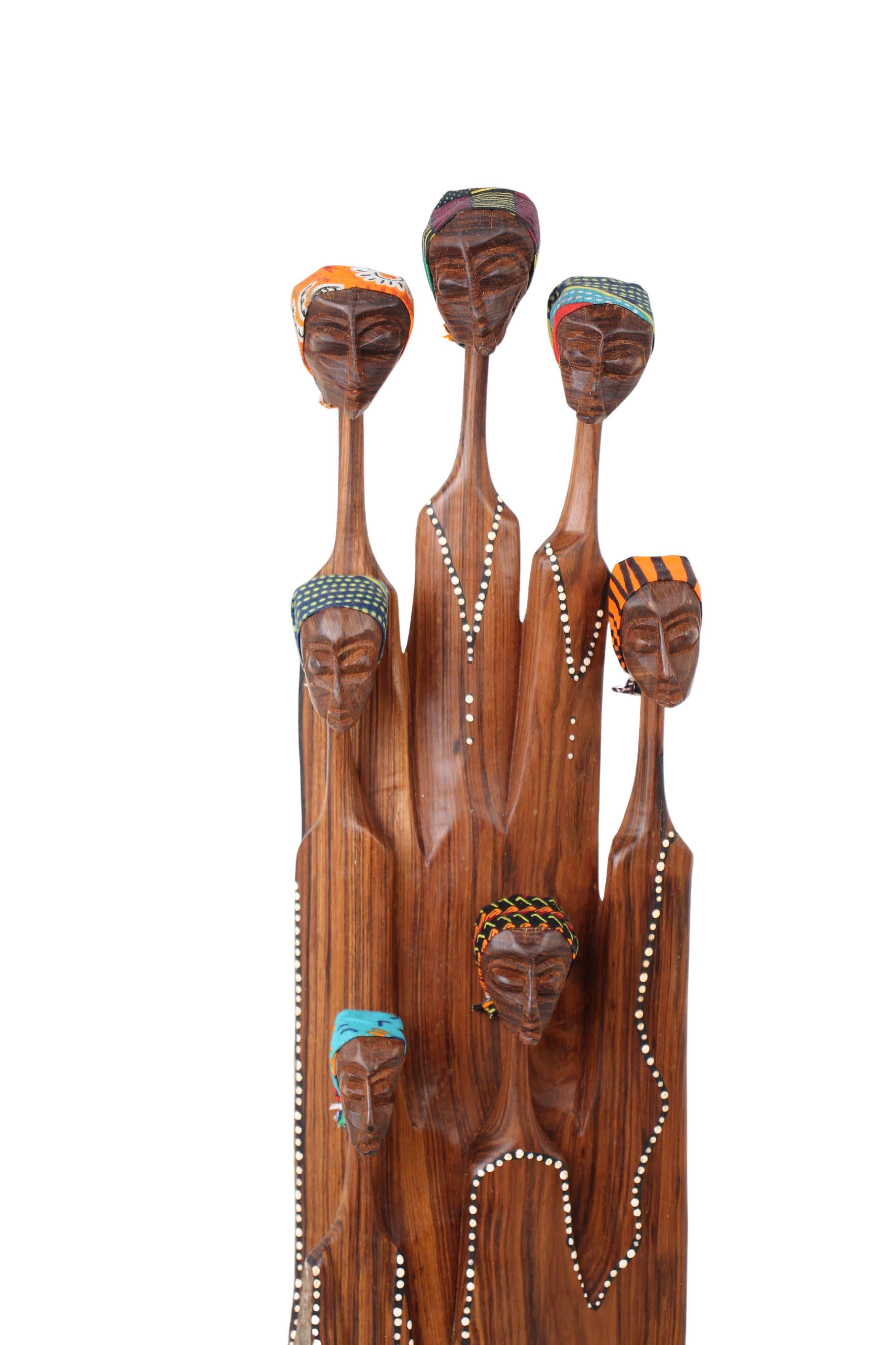 Makonde Tribe Mozambican Family ~20.5" Tall (New 2024)