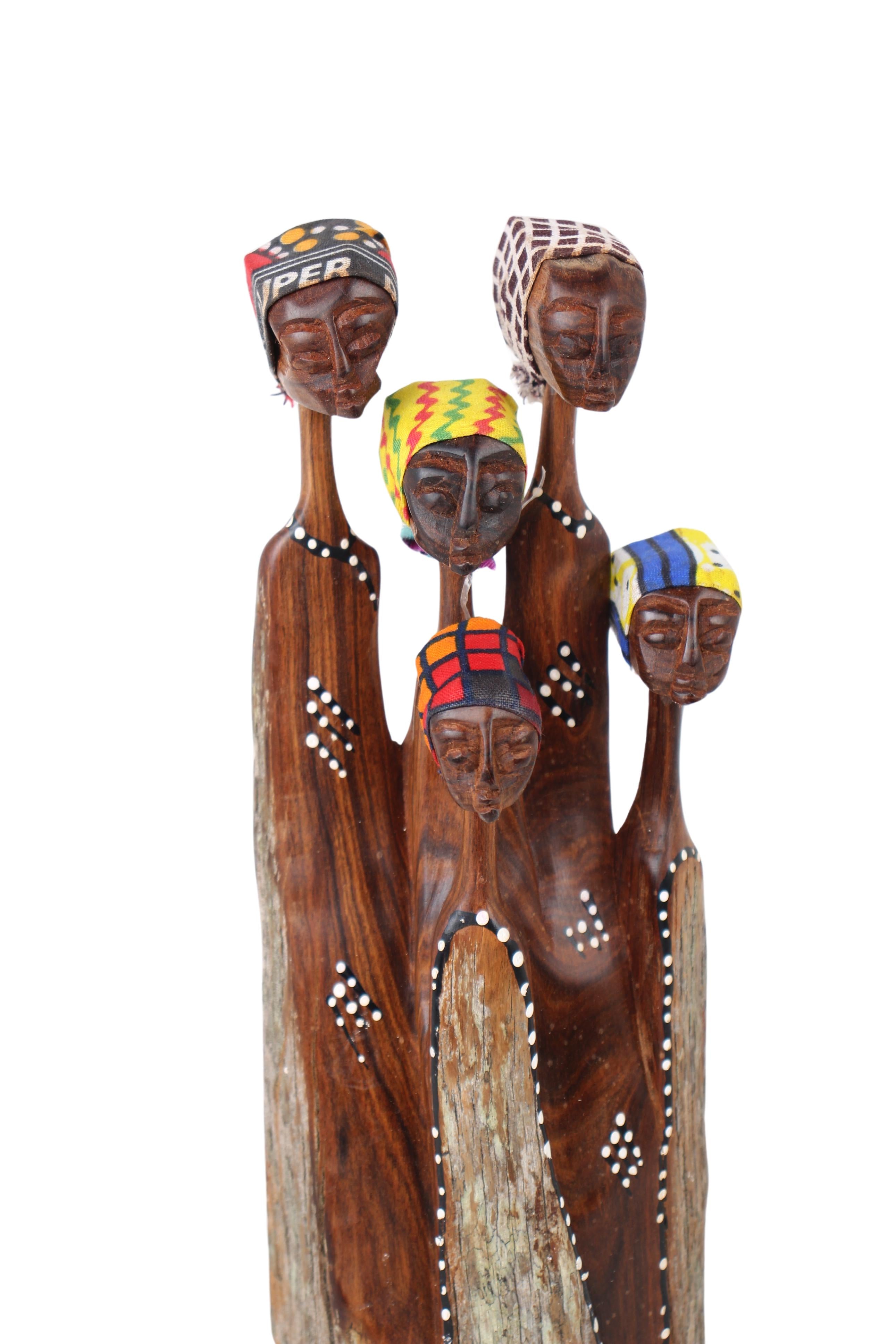 Makonde Tribe Mozambican Family ~10.2" Tall (New 2024)