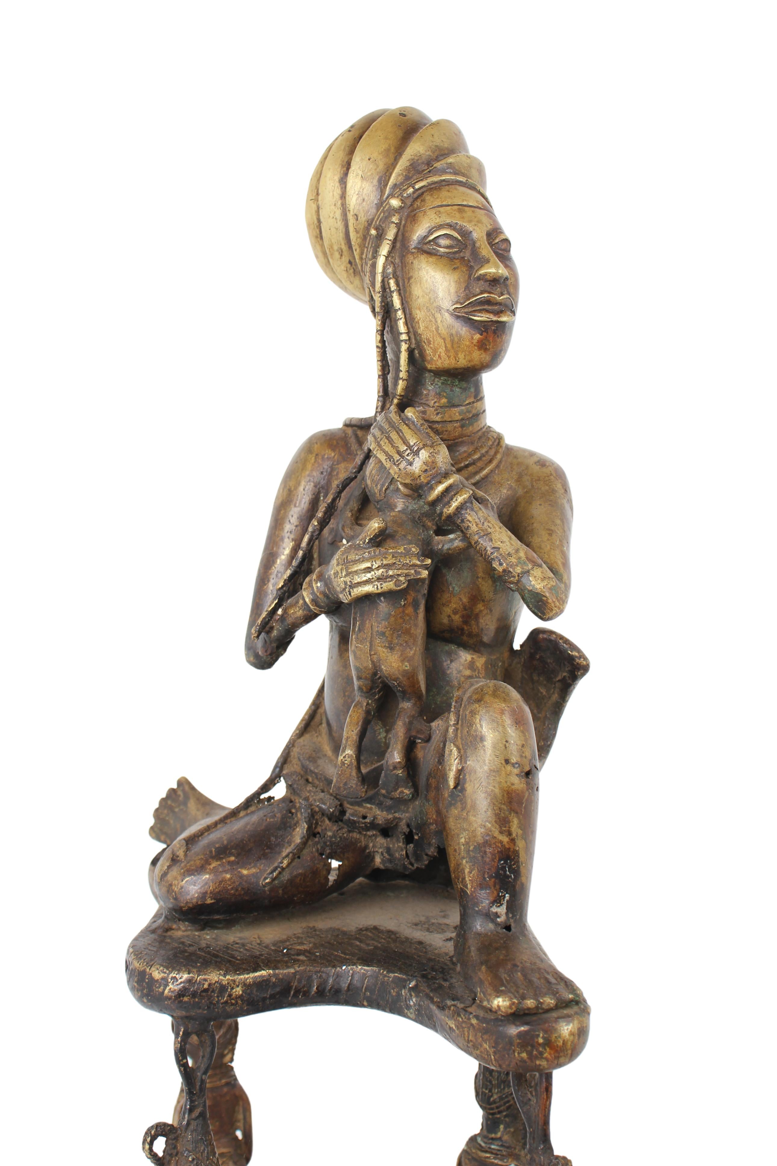 Igbo/Ibo Tribe Bronze Female Statue ~27.2" Tall (New 2024)