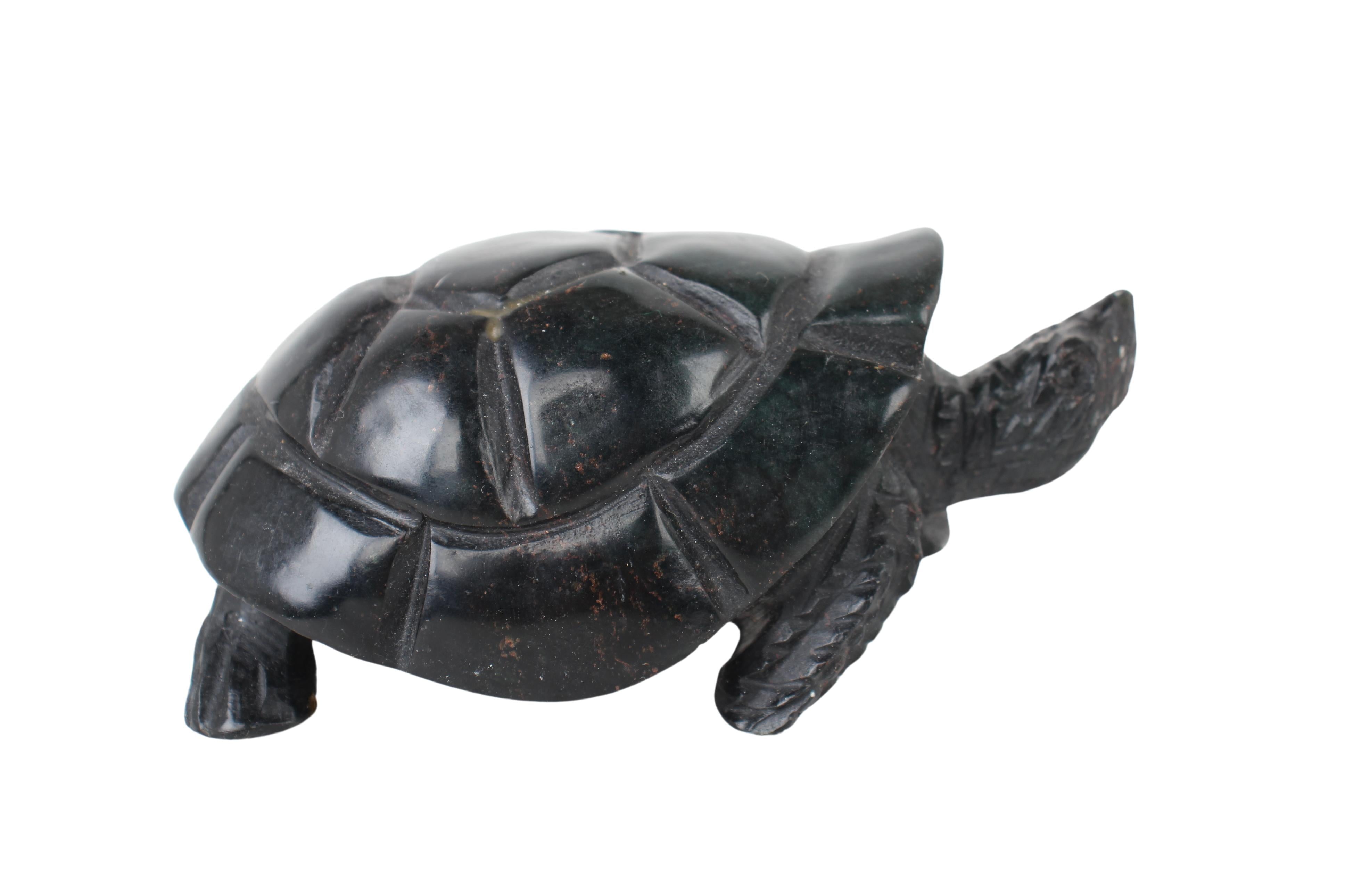 Shona Tribe Serpentine Stone Tortoise ~2.4" Tall (New 2024) - Shona Stone