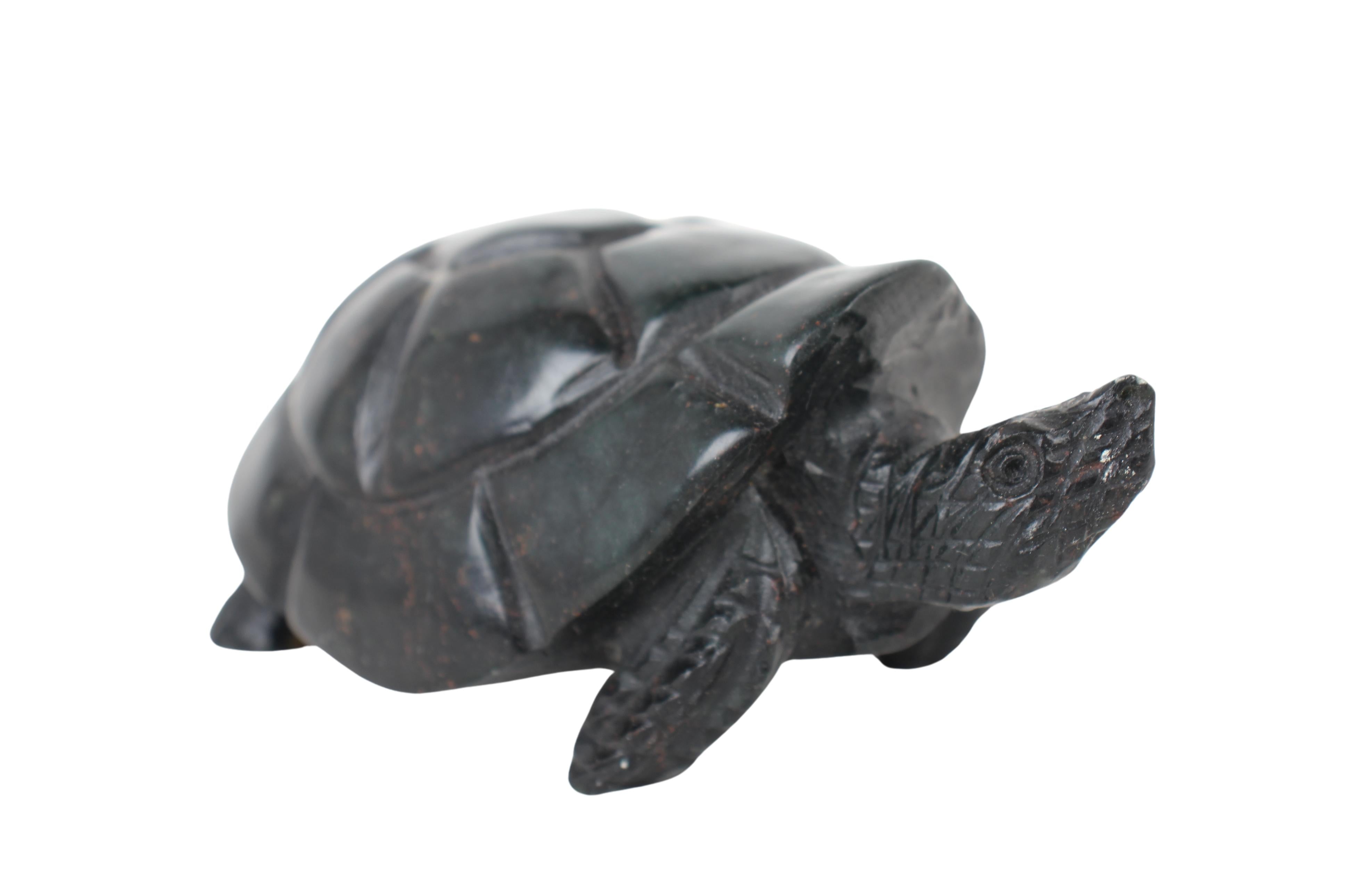 Shona Tribe Serpentine Stone Tortoise ~2.4" Tall (New 2024) - Shona Stone