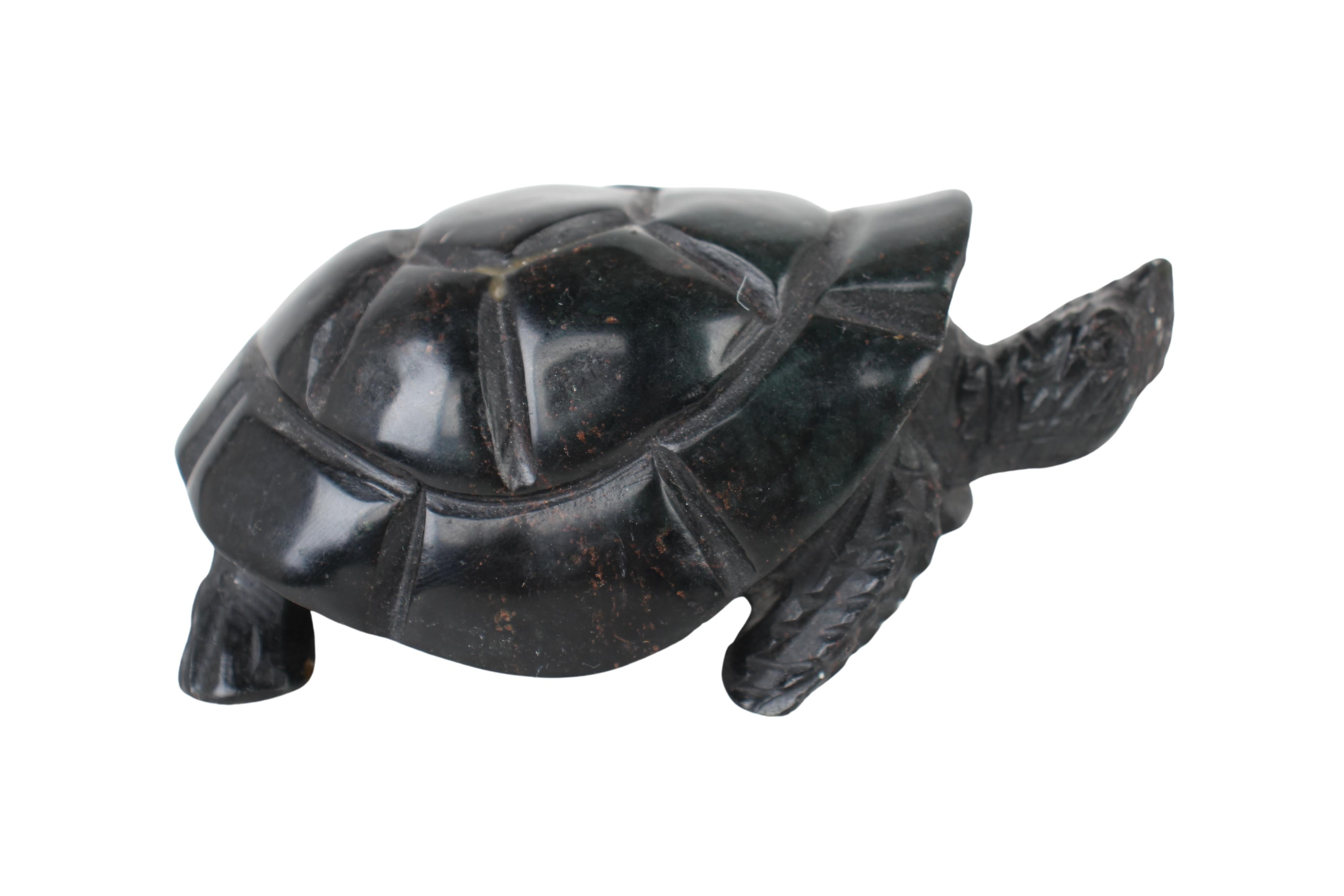 Shona Tribe Serpentine Stone Tortoise ~2" Tall (New 2024) - Shona Stone